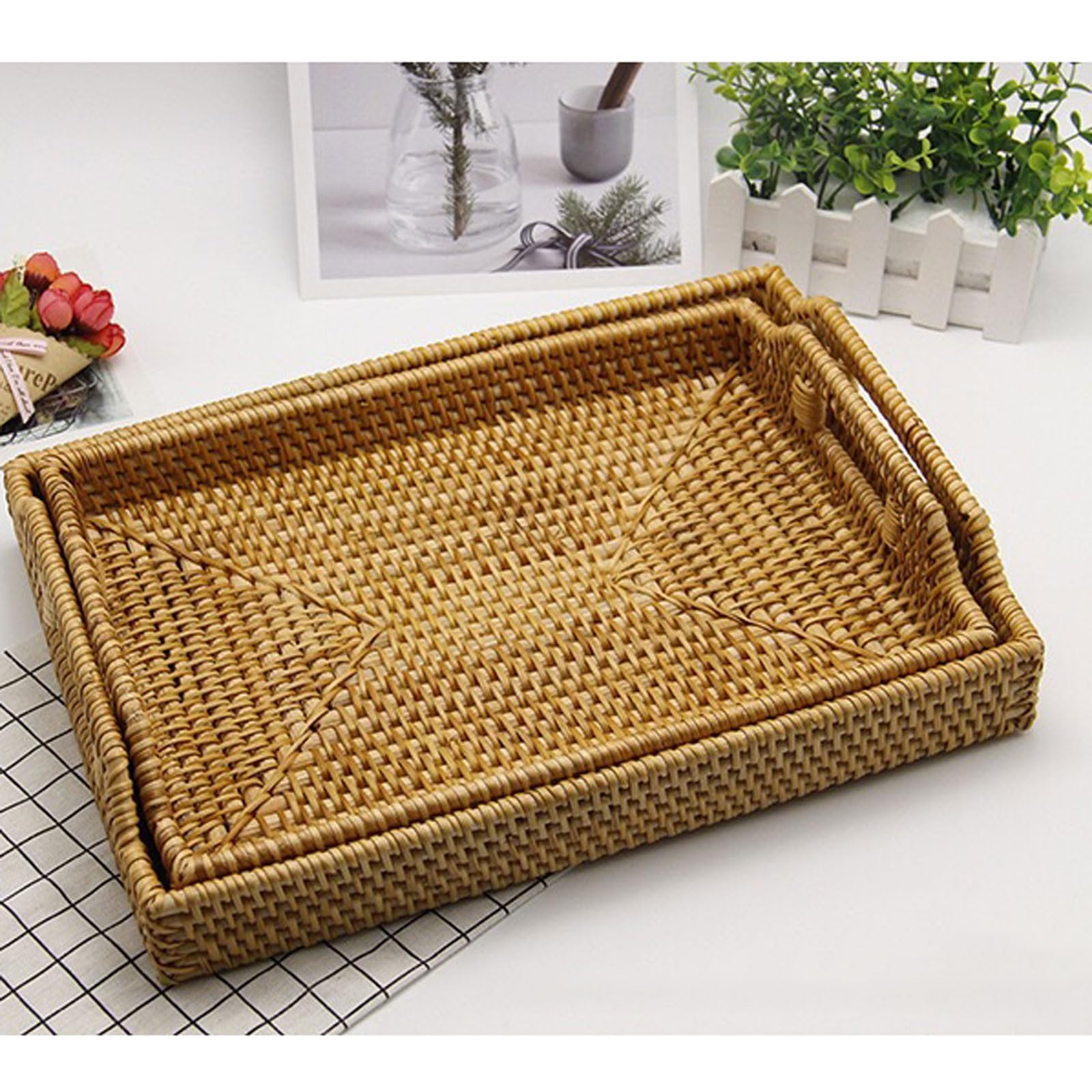 Cestino per il pane intrecciato in rattan,Cestini per Pane Moderni,Conservazione di Verdure Cestino,Cesto Da Portata Intrecciato,Multiuso Porta Da Portata Per Alimenti,per Frutta Verdura e Spuntino