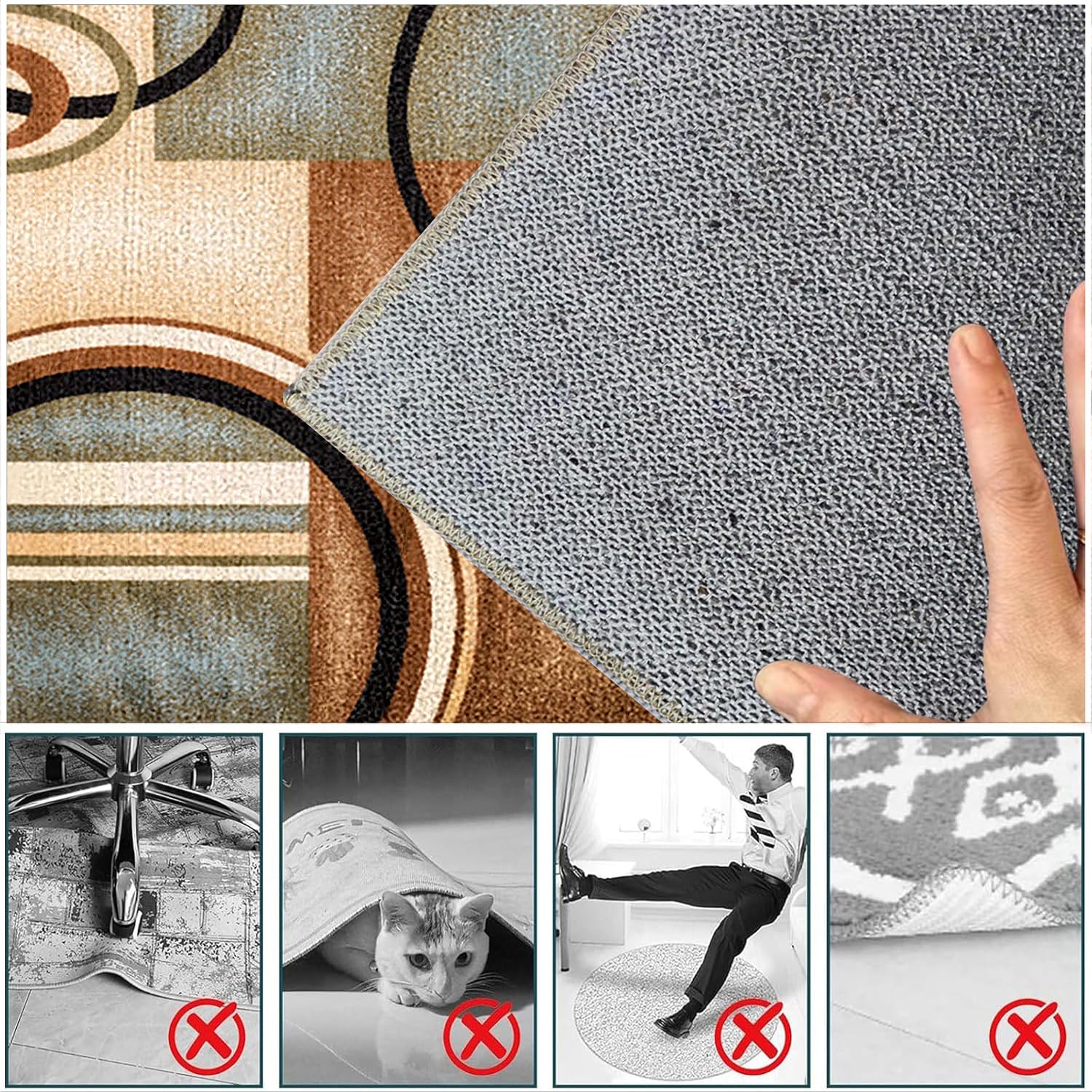 Tapis Protège-Sol pour Chaise, Tapis Chaise de Bureau Tapis de Protection de Sol Gaming Antidérapant Tapis de Sol Bureau Tissu, Protège Parquet Fauteuil à roulette, Facile à Nettoyer 90 x 140 cm