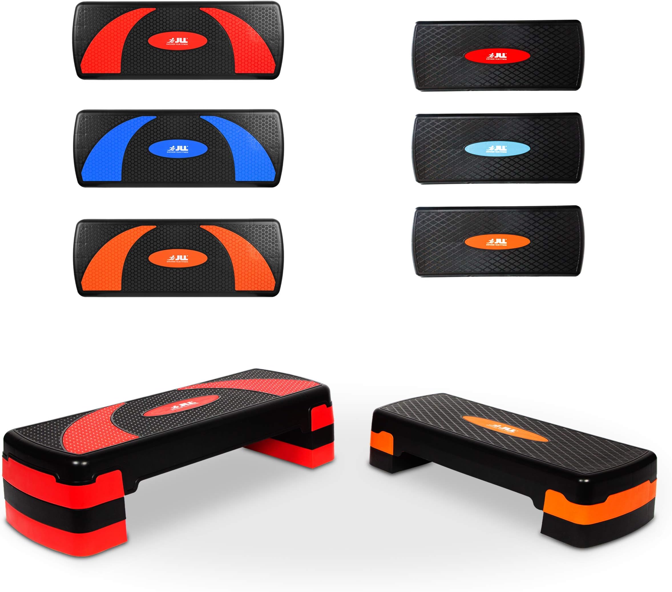JLL Aerobic Exercise Stepper With Either 2 or 3 Adjustable Step Levels - Great For Home Gym, Cardio, Yoga.