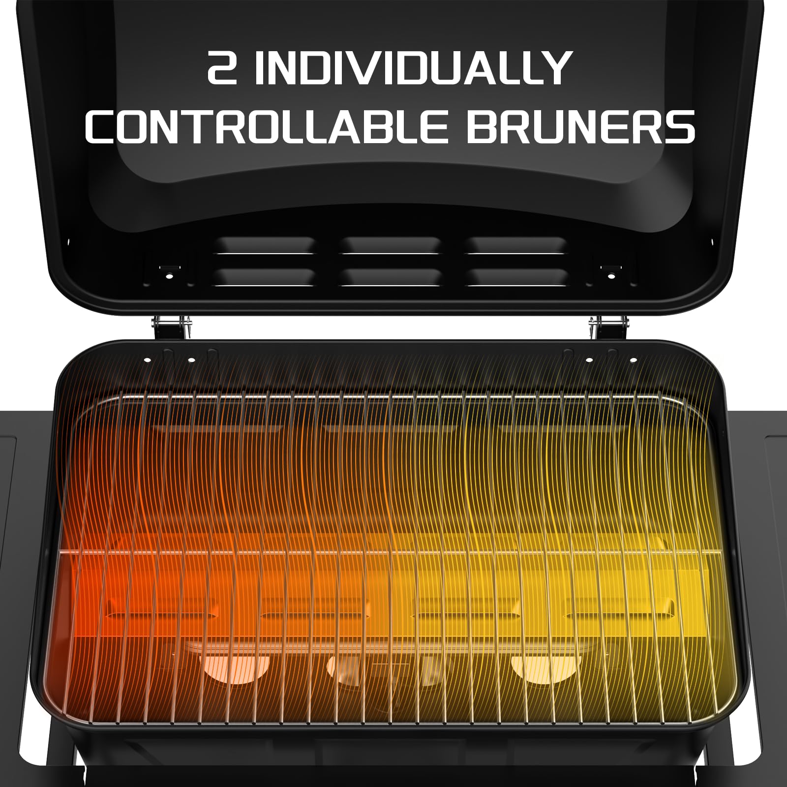 Topwish barbecue gaz, barbecues à gaz 2 brûleurs,plancha gaz exterieur,étagère rabattable en latéral, sur roulettes,6000W,106.44 * 55.6 * 103.85cm