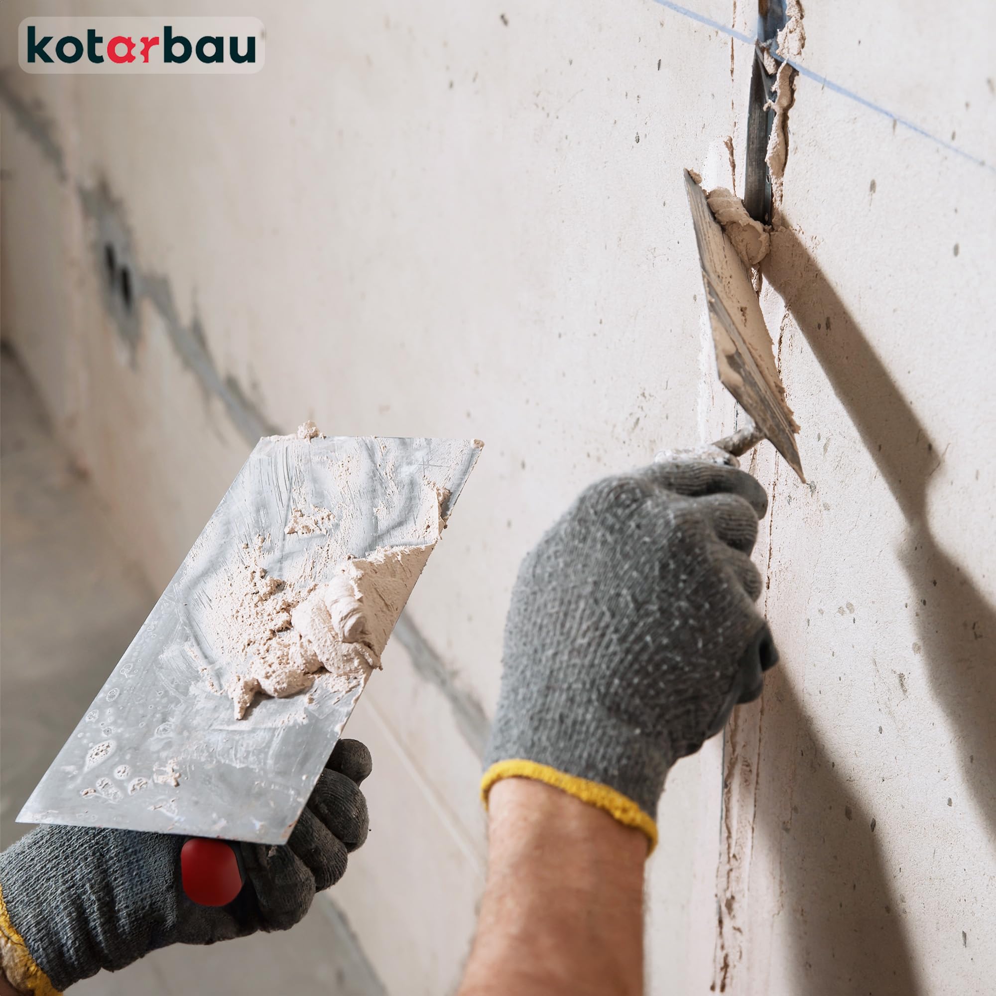 KOTARBAU® Maurerkellen Set Edelstahl + Gipsbecher Kellen Set 8-teilig Spachtel Set Maurerkelle Verputzer Werkzeug zum Verputzen Werkzeug für Profis und Heimwerker