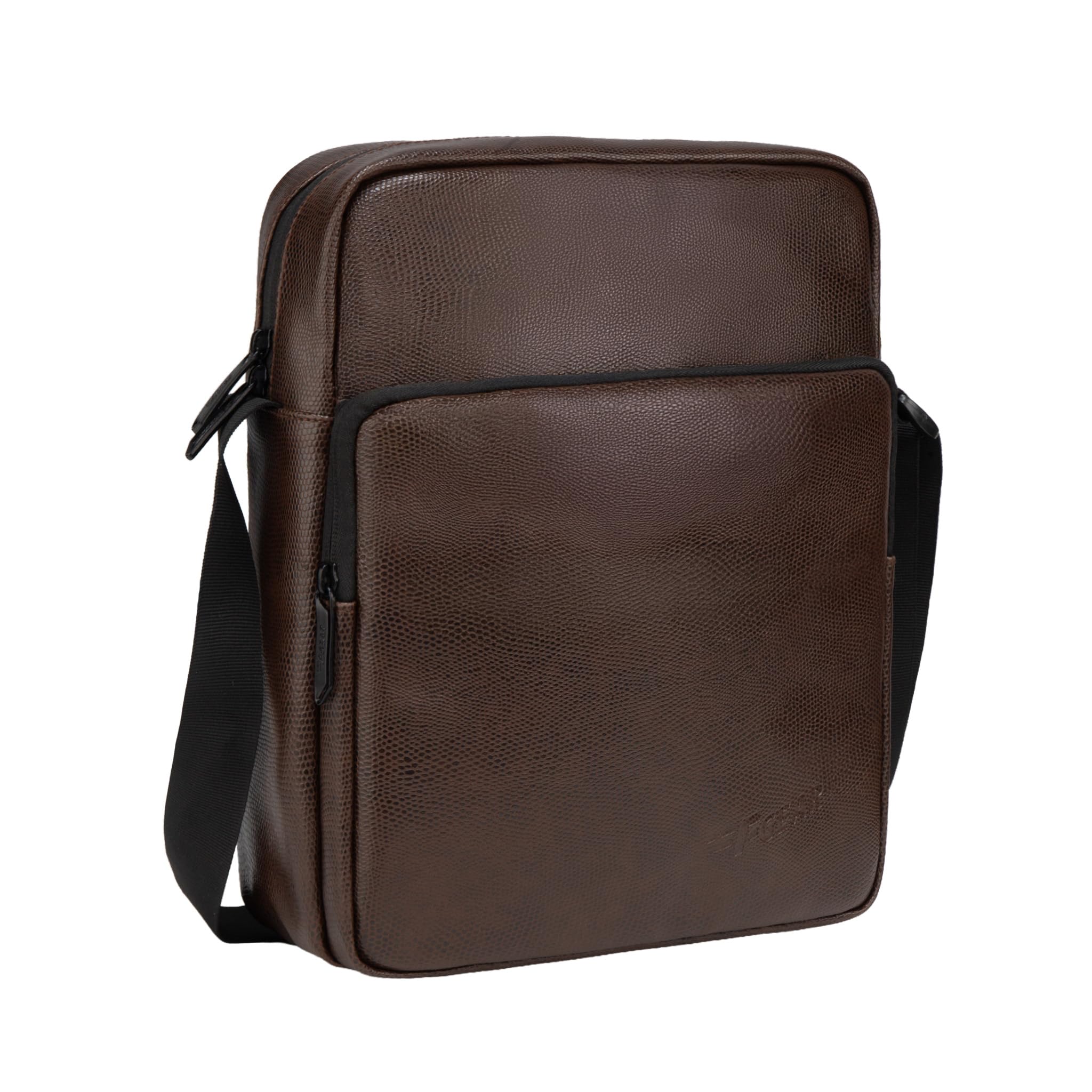 Primo Tan 7L Premium Tablet Sling Bag | Premium Vegan Leather | Lightweight with Tablet Sleeve, 1 Compartment & 2 Pockets, Detachable Key Holder | Work, Daily Commute, College & Travel-image-39