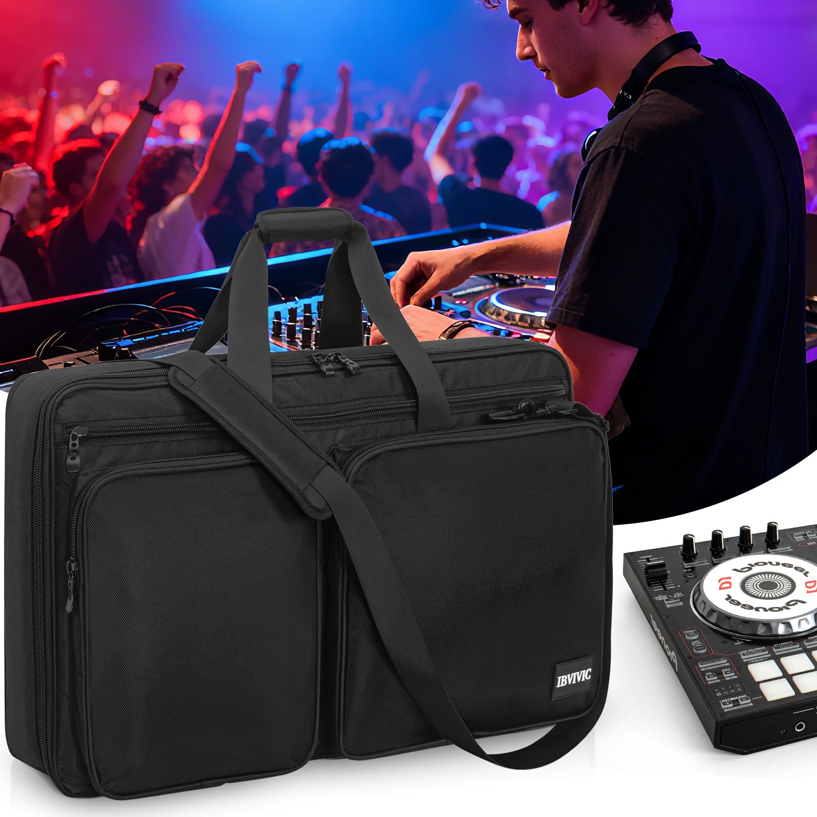 DJ Controller Tasche Kompatibel mit Pioneer RX/NI Traktor Kontrol S8/DDJ SX SX2 SX3/DDJ 800 808/DDJ FLX6, Gepolsterte DJ Mixer Tasche, DJ Schutztasche