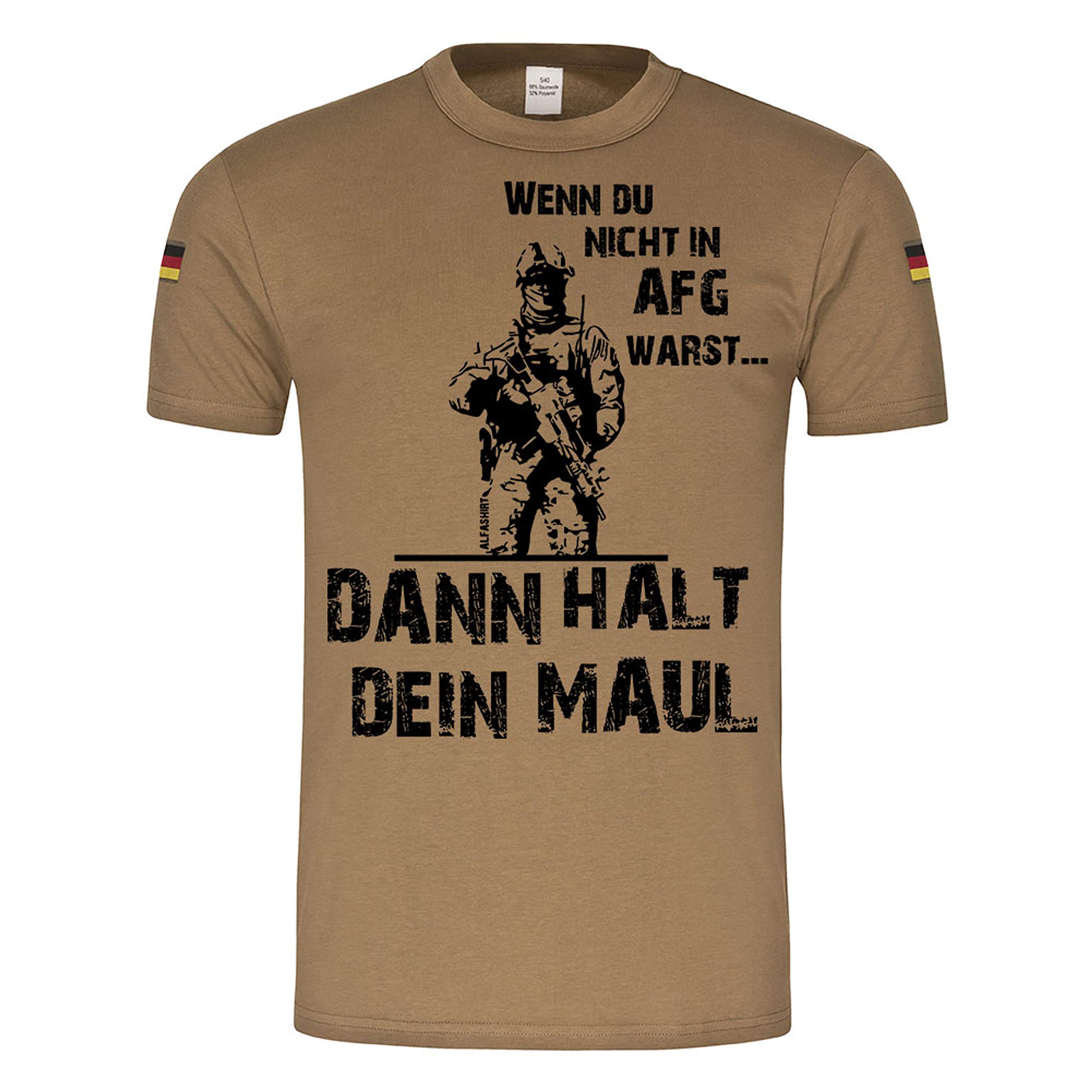 Copytec BW Tropen AFG – Halt Dein Maul Afghanistan Veteran Use Contigent German Army Soldier Respect #21544 - Green - X-Large