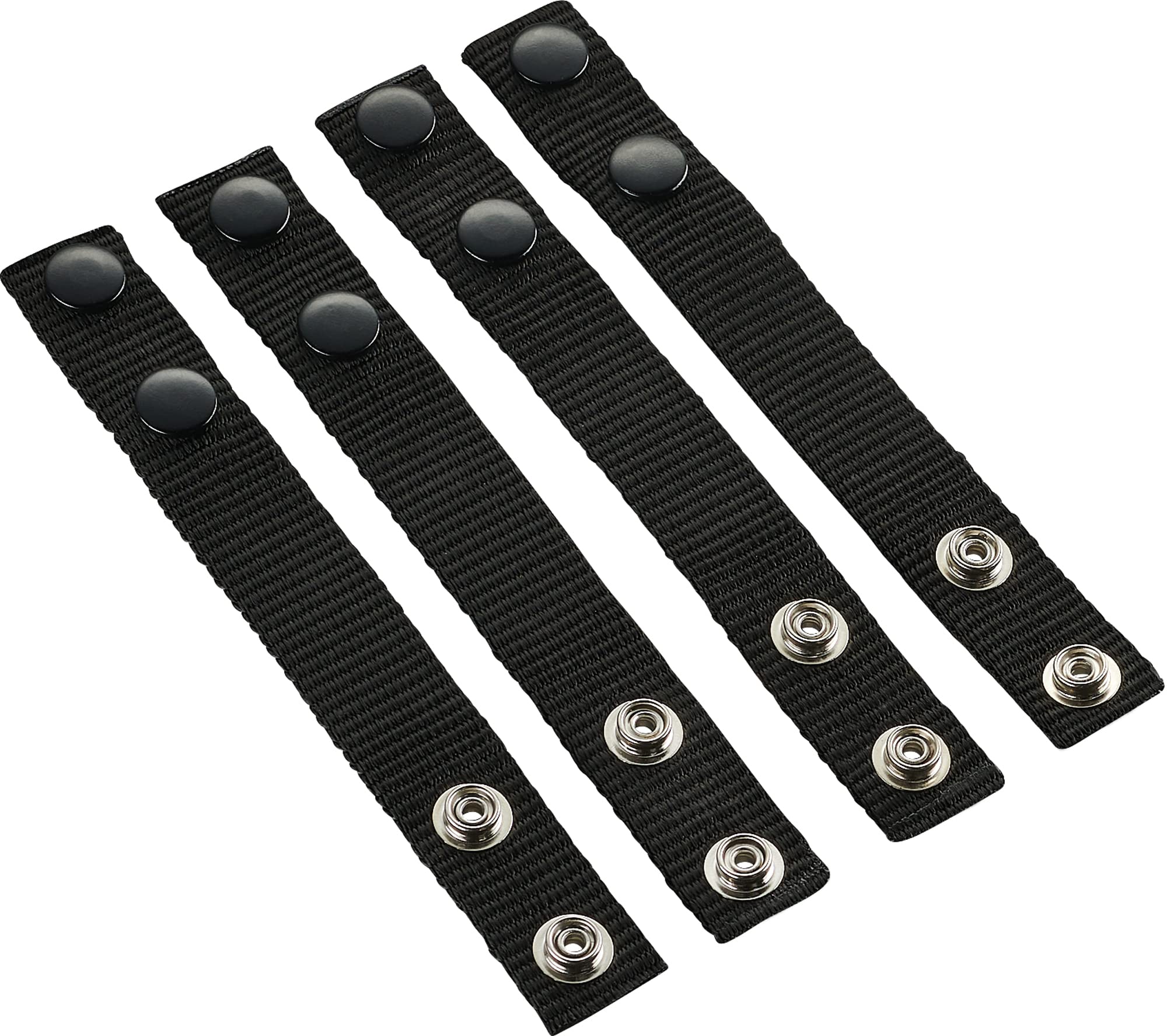 Perfect Fit Shield Wallets 1 Inch Nylon Duty Belt Keepers with Black Snaps for 2 1/4 inch wide belts (Pack of 4) Nylon and black double snap