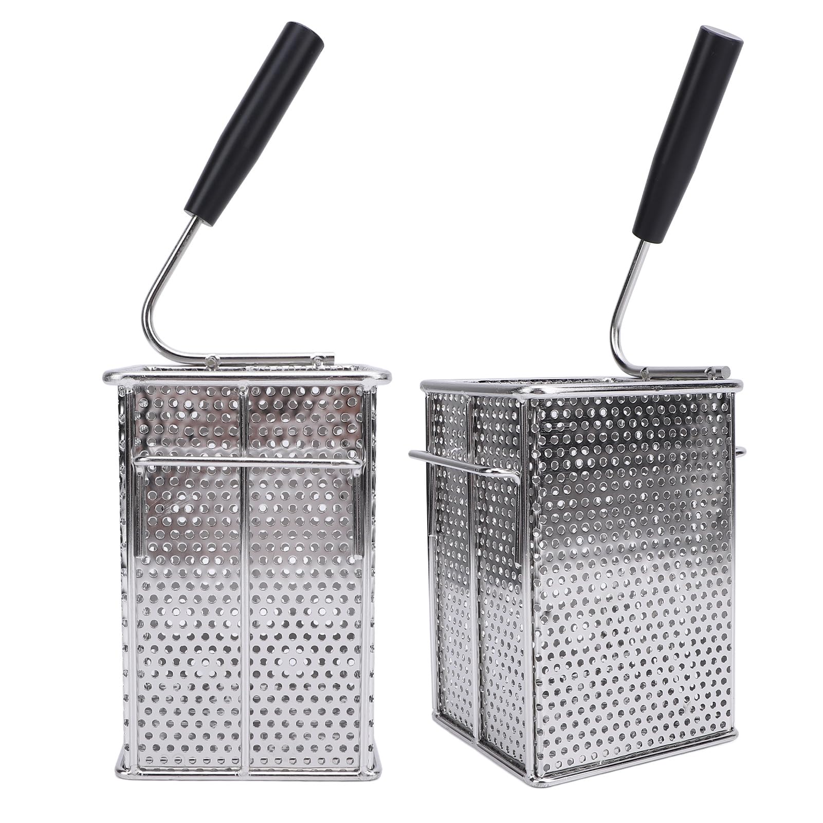 Pssopp Cestello per Patatine Fritte in Acciaio Inossidabile 304, Cestello per Patatine Fritte con Manico Lungo, per Frittura Profonda 4,7 X 4,7 X 6,8 Pollici per Domestica, Barbecue all'aperto, per