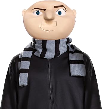 طقم أزياء Gru، قناع ووشاح أزياء Minions Gru الرسمي للبالغين، إكسسوارات أزياء الهالوين للرجال مقاس واحد متعددة الألوان
