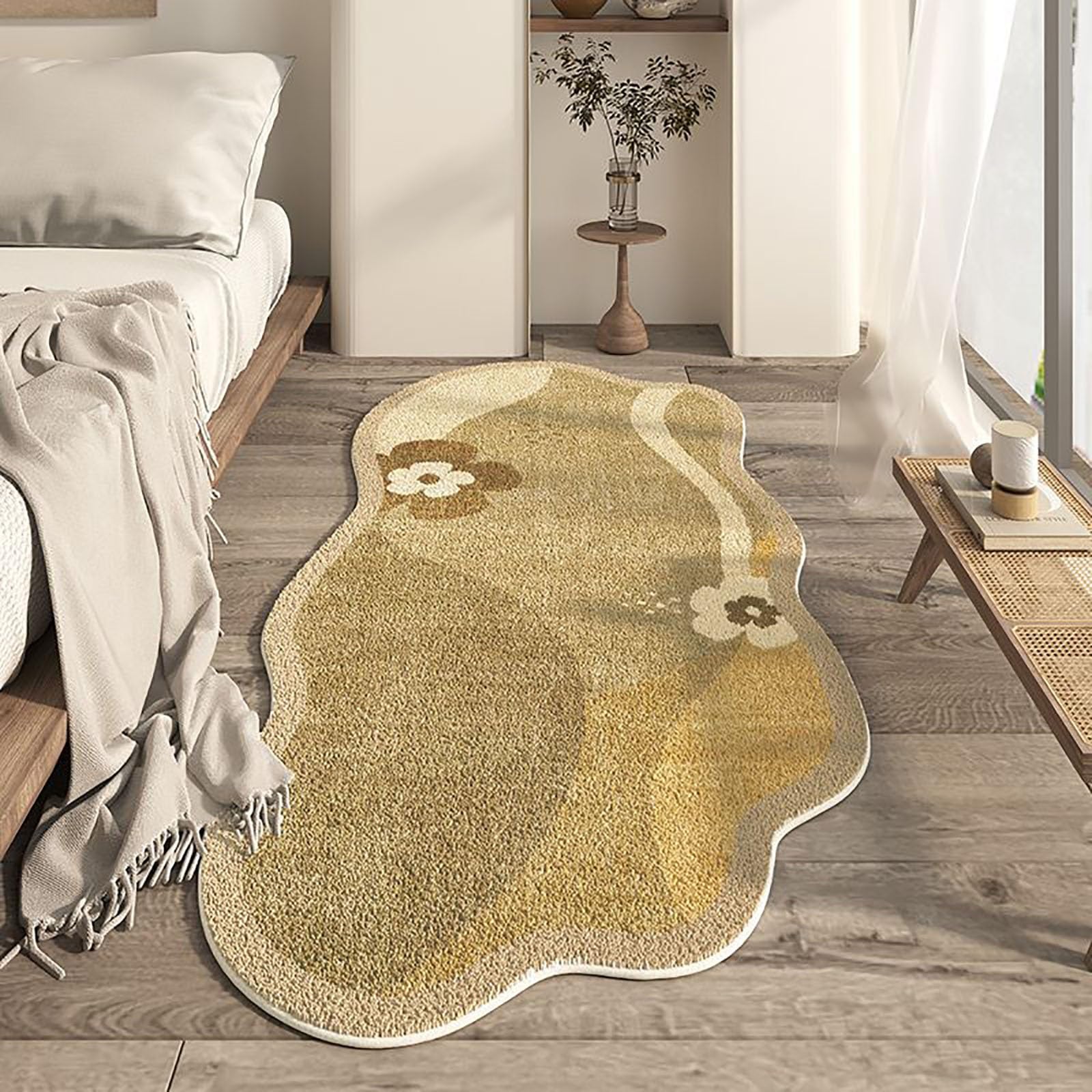 Tapis nuage en faux cachemire doux lavable et antidérapant pour chambre