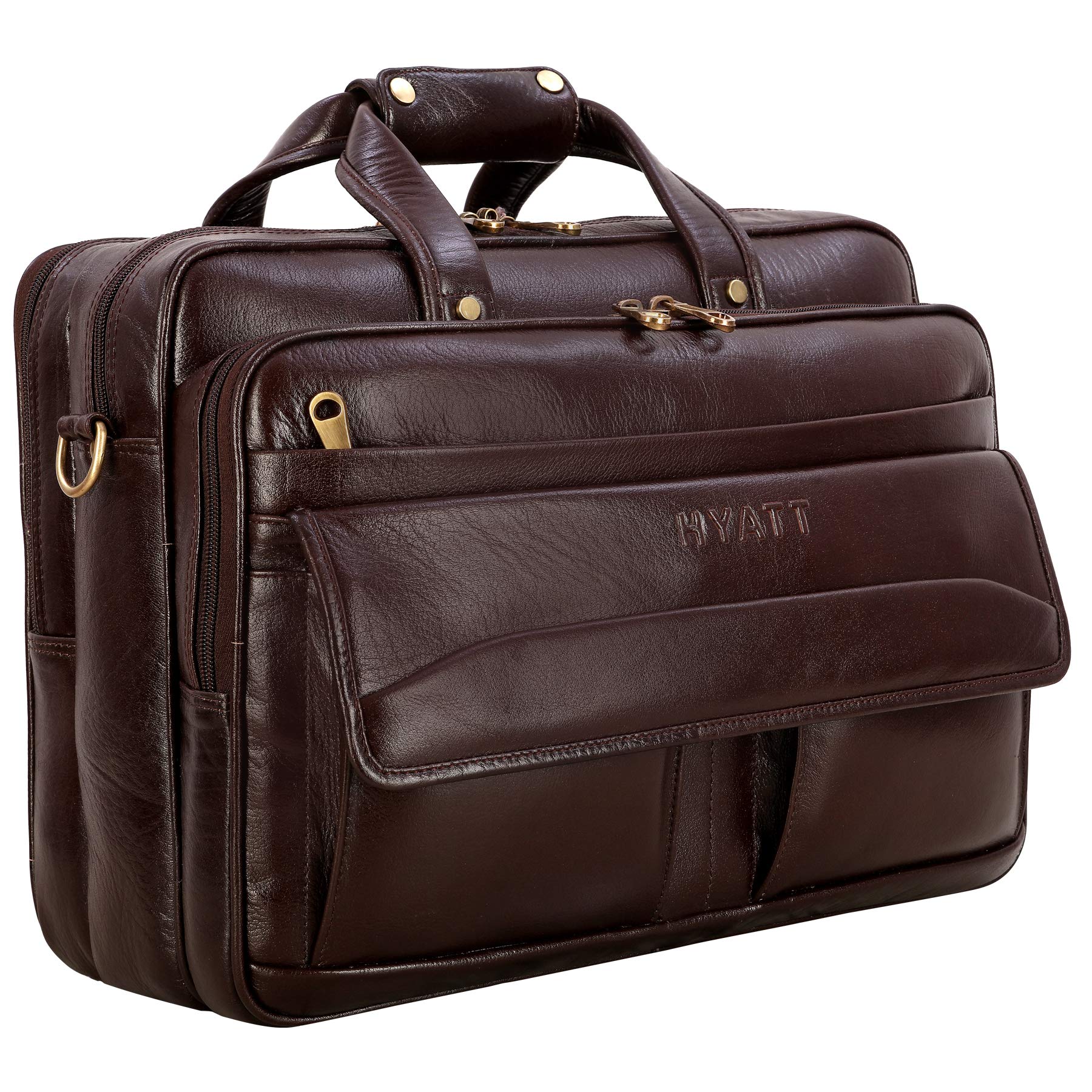 HYATT Leather Accessories 16 Inch Mens Italian Leather Briefcase Laptop Office Bags (Brown Italian) (B093RFPYRN) Amazon Price History, Amazon Price Tracker