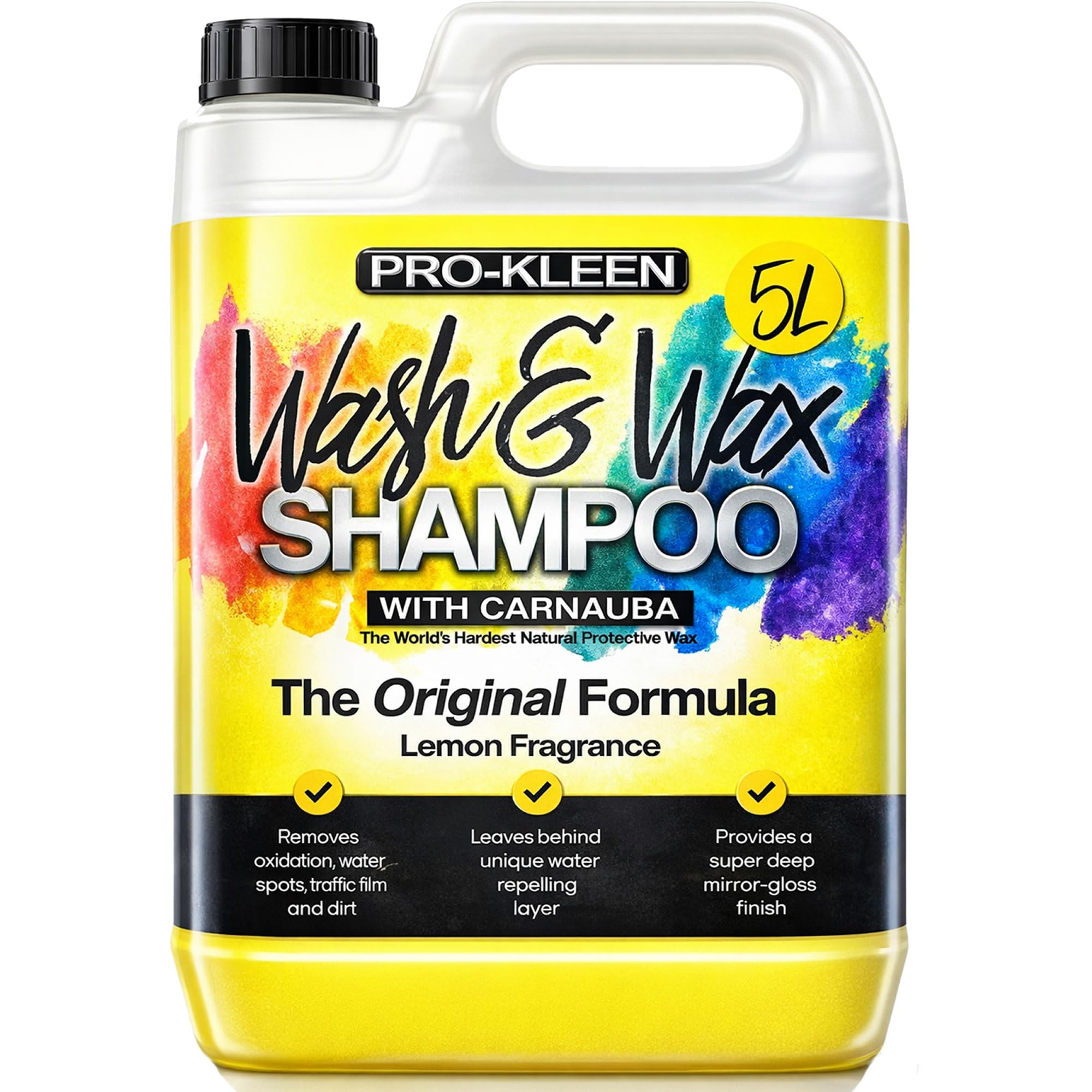 5 Litres Pro-Kleen Carnauba Wash and Wax Shampoo (Yellow - Lemon Fragrance)