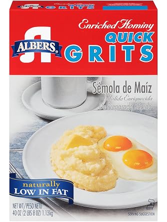 Albers Enriched Hominy Quick Grits, Naturally Low in Fat, 40 OZ Box Pack of 1