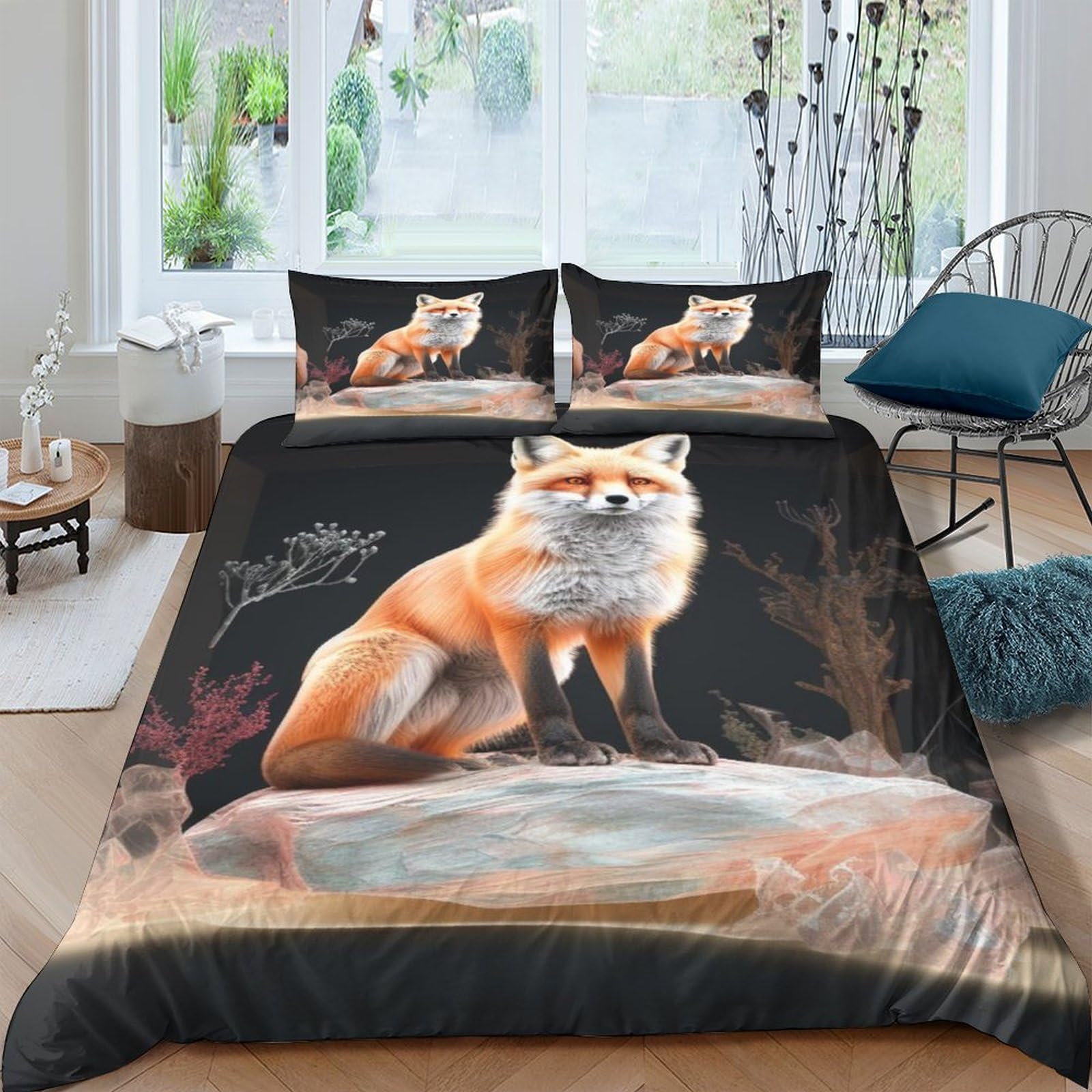 Couette hypoallergénique renard pour stopper les allergies des enfants dans un grand lit