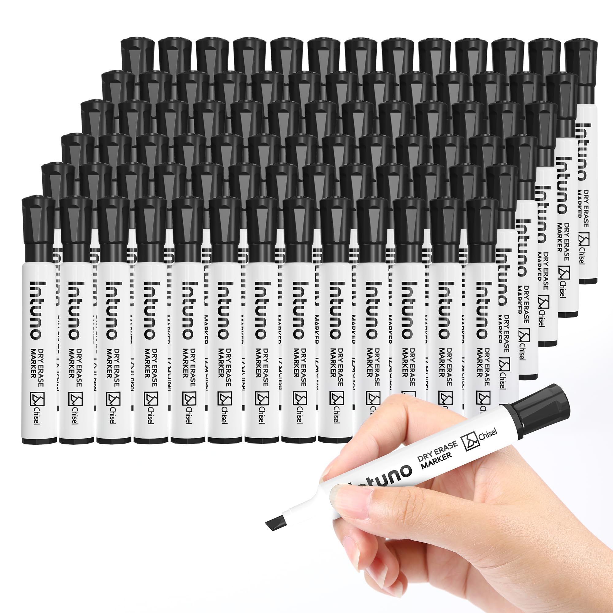 Dry Erase Markers 96 Count Black Chisel tip Low-Odor Perfect for Office Teaching Meeting Presentation Classroom Home
