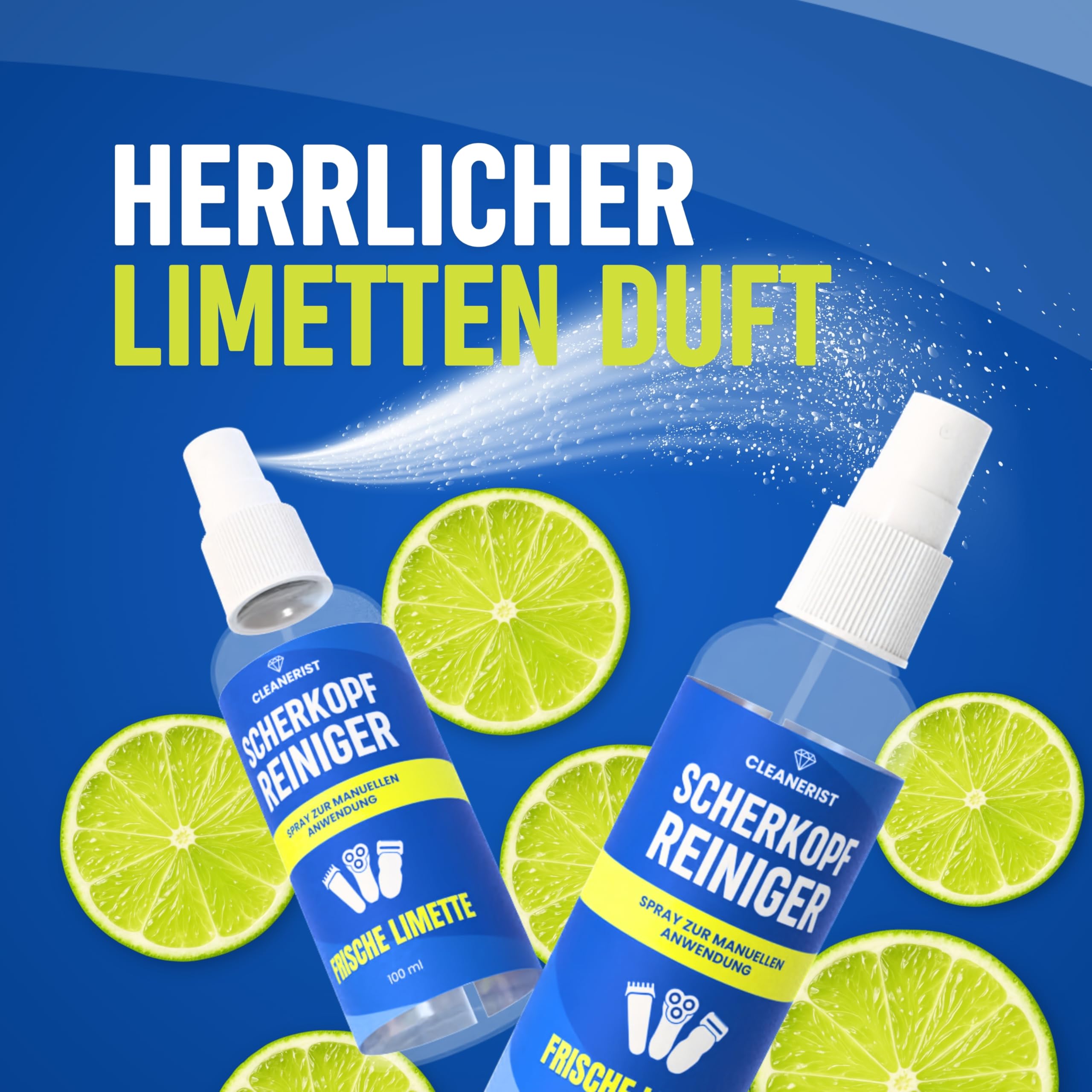 Die Seifenblase | 3 x 100 ml de nettoyant pour tête de rasage pour rasoirs et têtes de rasage de toutes sortes – Spray avec tête de pulvérisation pour application sur tondeuse