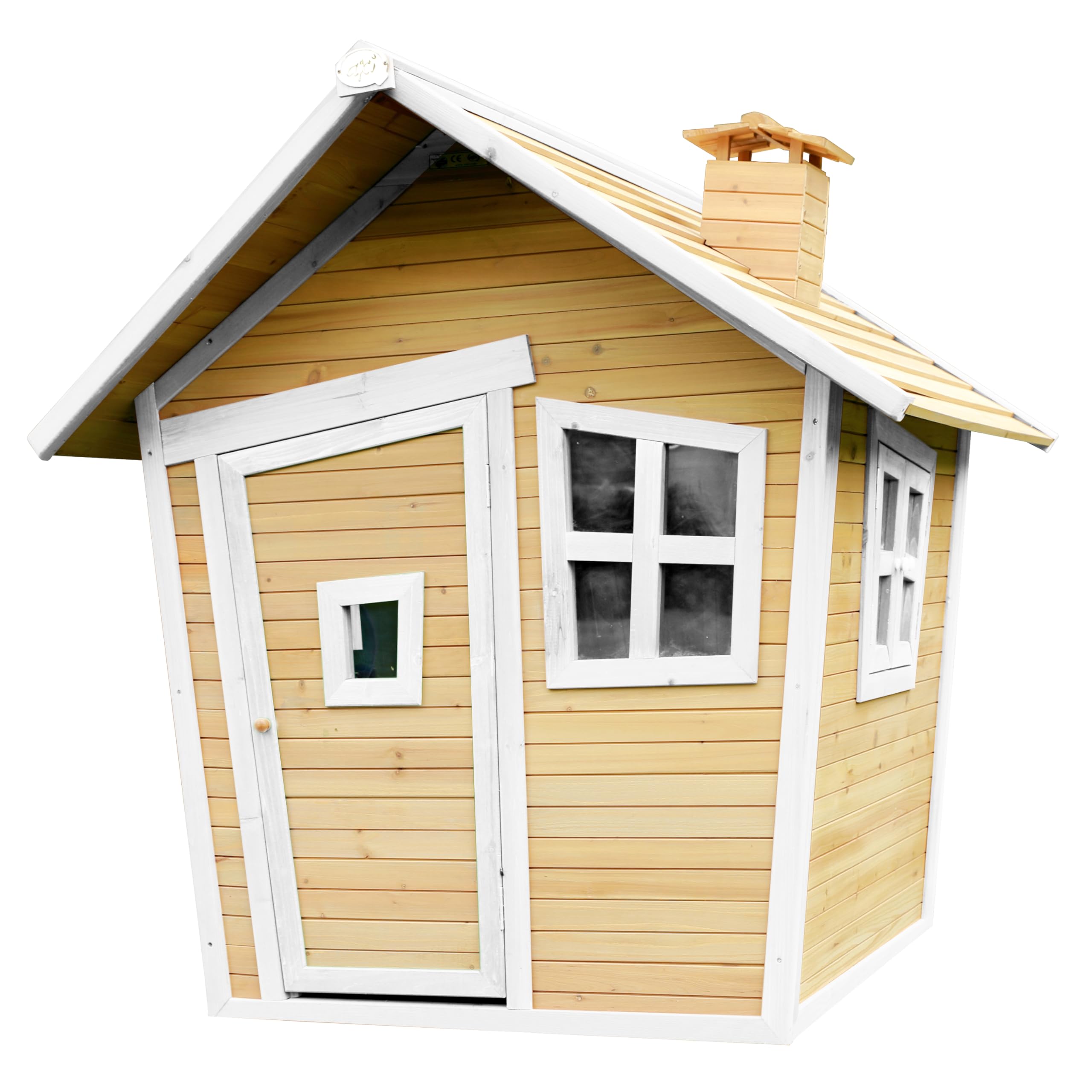 AXI Casa de Juegos Alice de Madera FSC | Casita de Jardin para ninos en Marron y Blanco | Casita de Jardin para ninos con Ventanas.