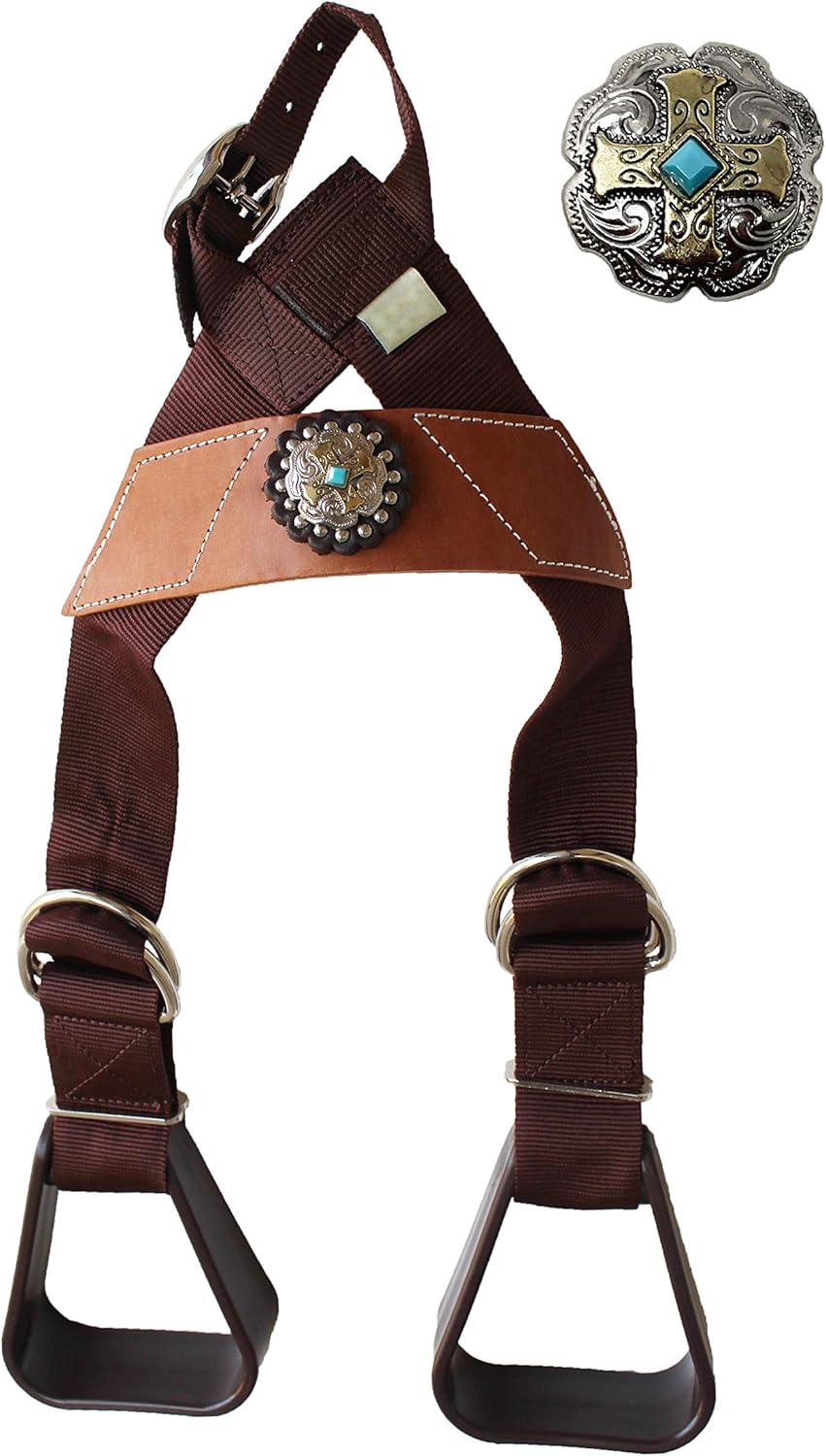 CHALLENGER Horse Saddle Western Kids Child Youth Pony Buddy Stirrups w/Concho 5138CO545