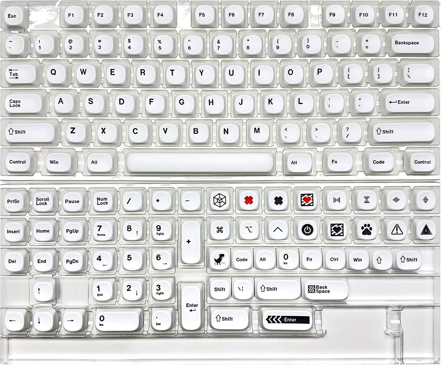 Minimal White KOA Profile Keycaps Set,135 Keys PBT Sublimation Custom Keycaps for Mechanical Keyboards, Fits ANSI Layout 60%-Full-Sized Keyboards