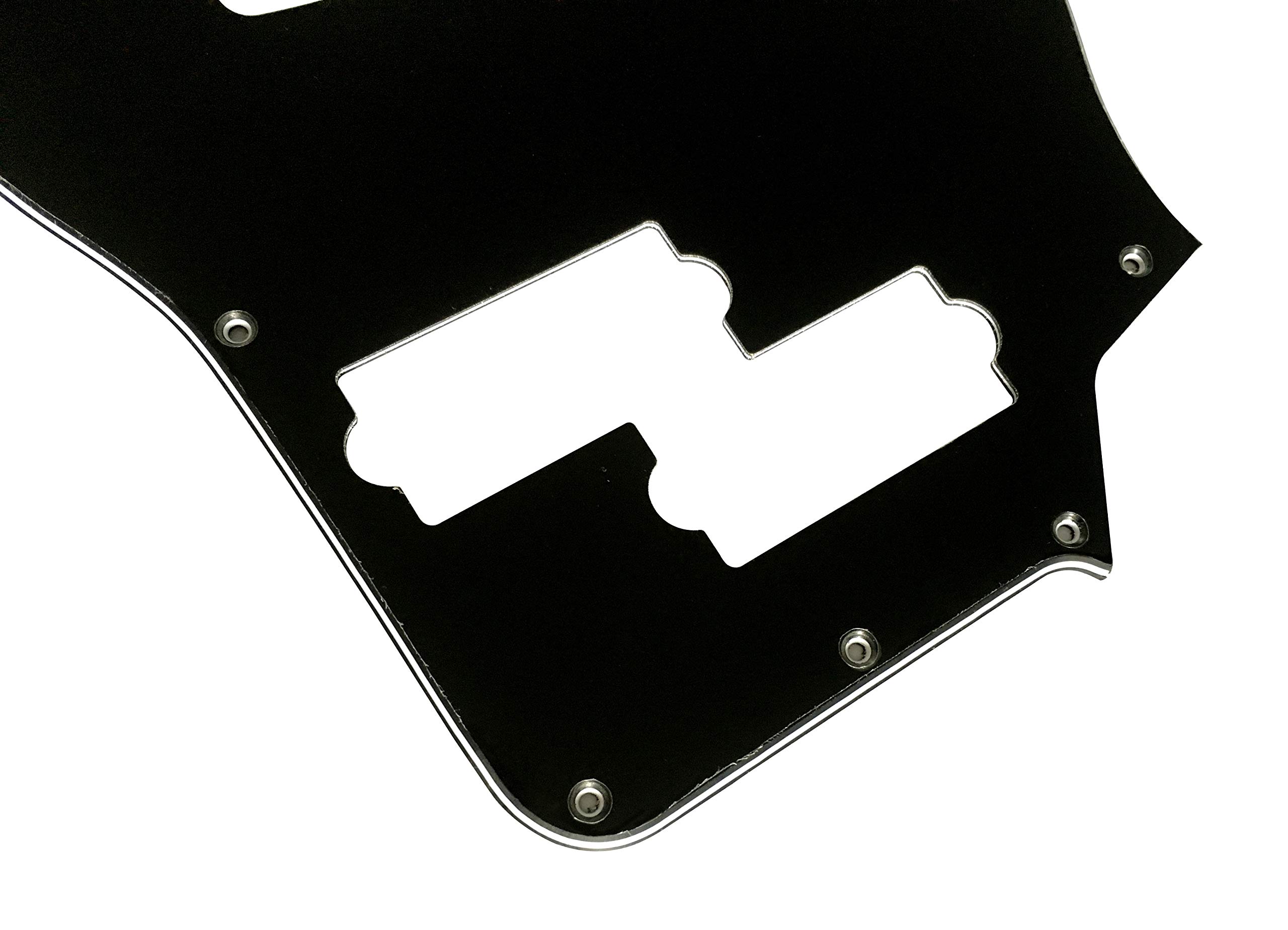 For Squier Jaguar Bass SS Short Scale Style Guitar Pickguard Scratch Plate (3 Ply Black)