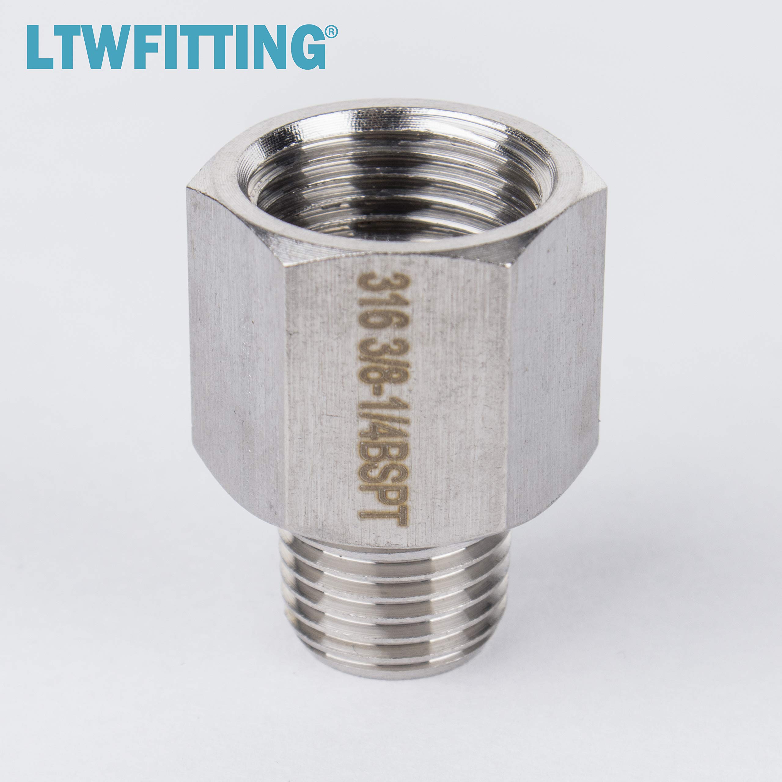 LTWFITTING BSP Raccord Coupleur/Adaptateur 1/4-Pouce Femelle BSPP X 1/4- Pouce(6mm) Tuyau Barbillon Acier Inoxydable 316 De Tuyau Barb Pétrole Gaz Eau (paquet De 5