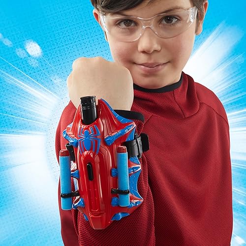Miniatura 3 de Marvel NERF Spider-Man Thwip-Tech Blaster, incluye 3 dardos, tirador web, juguete de juego de rol para niños de 5 años en adelante