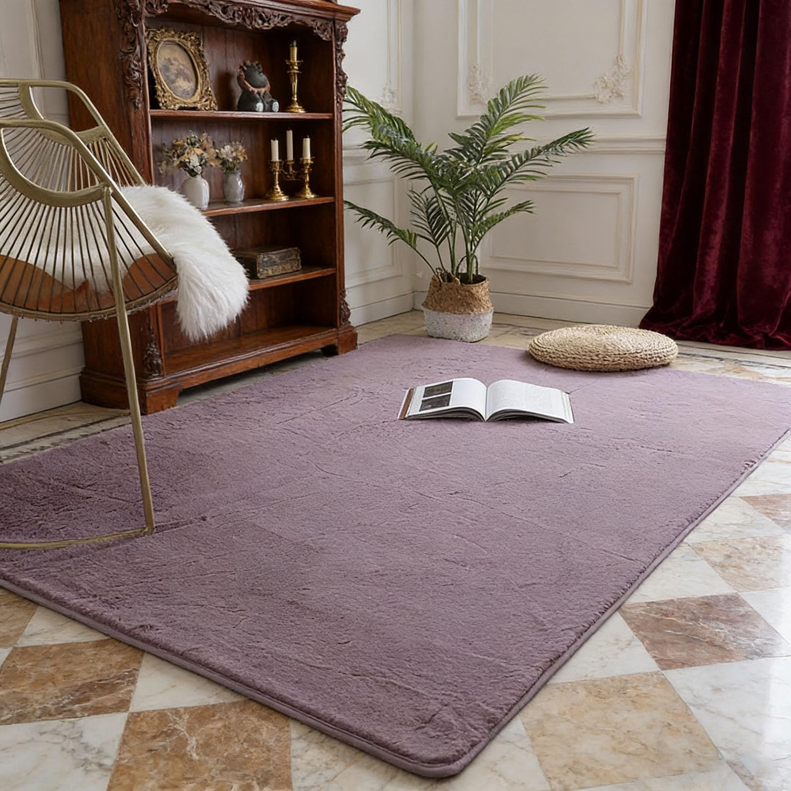 Tapis salon chambre adulte poils ras lavable et facile à entretenir pour intérieur moderne