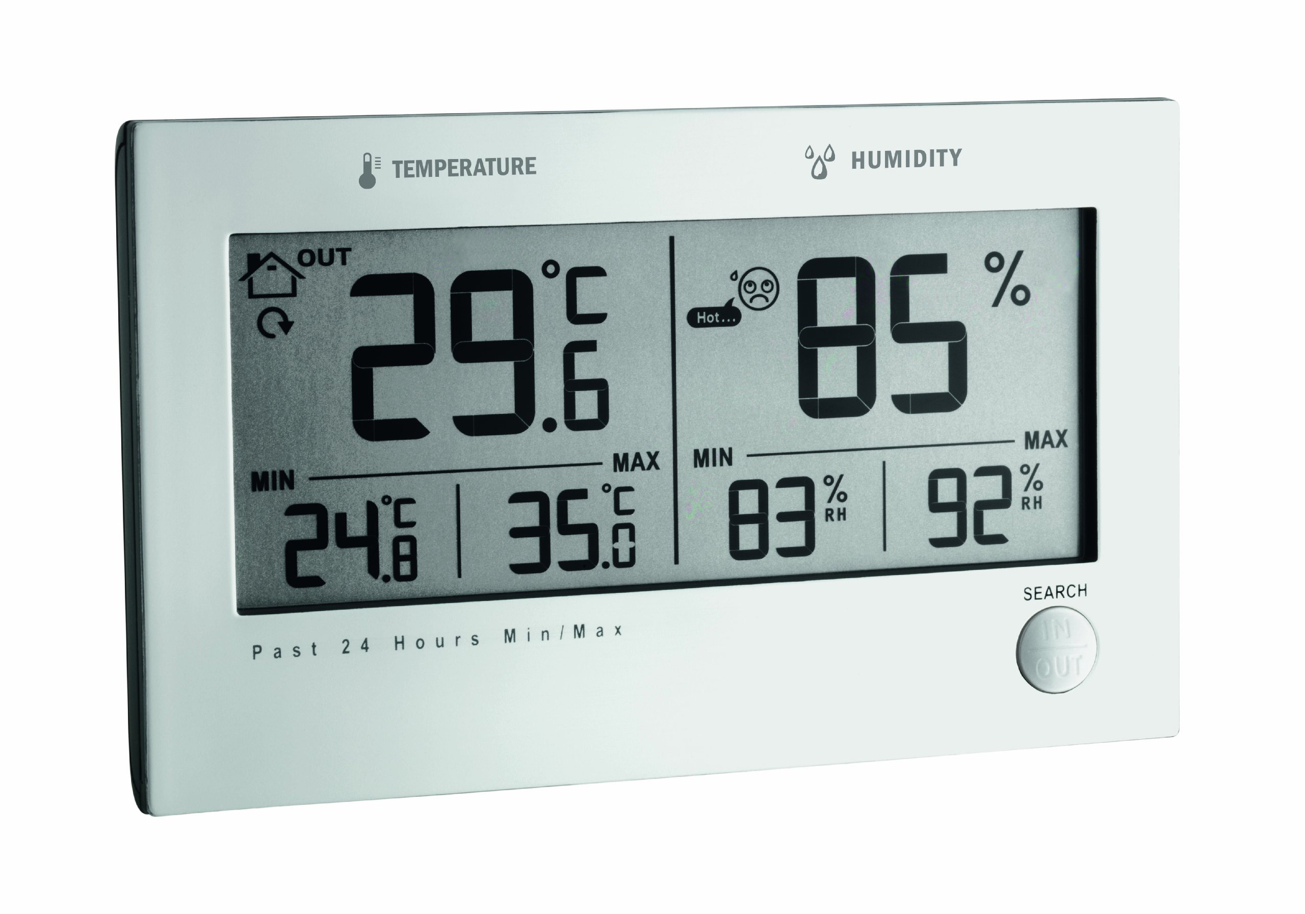 TFA Dostmann Twin Plus radiowy termometr z higrometrem, komforty, symbol mrozu, wyświetlanie temperatury wewnętrznej i wilgotności powietrza, alarm