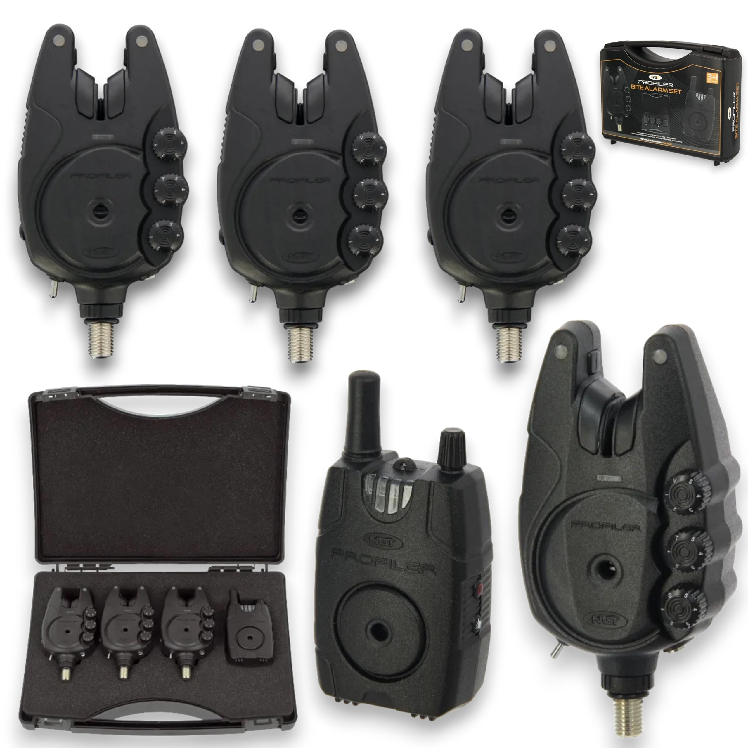 Ngt Bite Alarm Indicators NGT Profiler 3pc Wireless Bite Alarms