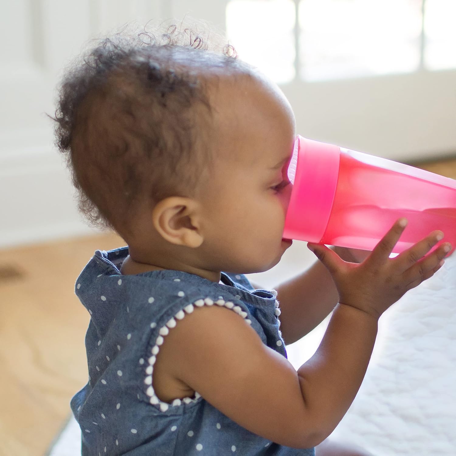 Dr. Brown’s Milestones Cheers 360 Training Sippy Cups for Babies and Toddlers, Pink & Turquoise, 10oz, 2-Pack, BPA Free, 9m+ : Baby