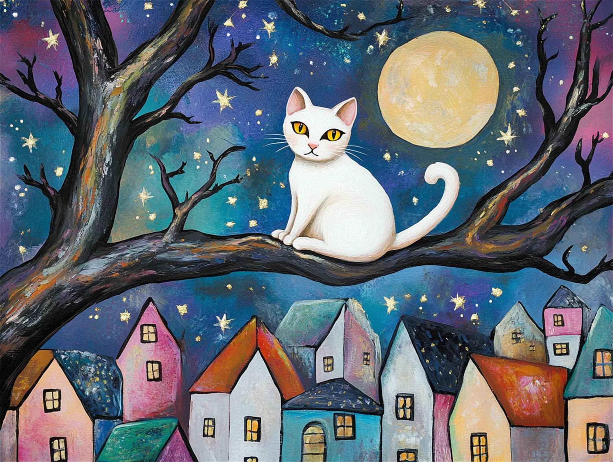 Peinture Numéros Adulte chat Dessin animé (2), Peinture Numero avec Pinceaux, Loisirs Créatifs Adultes, Design Moderne Esthétique, Décoration Murale pour Salon & Chambre Sans Châssis 70x100cm m5g-313