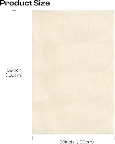 Miniatura 9 de Caydo 60 por 39 pulgadas, 14 unidades de tela clásica de reserva, tela de punto de cruz, color blanco, tamaño grande