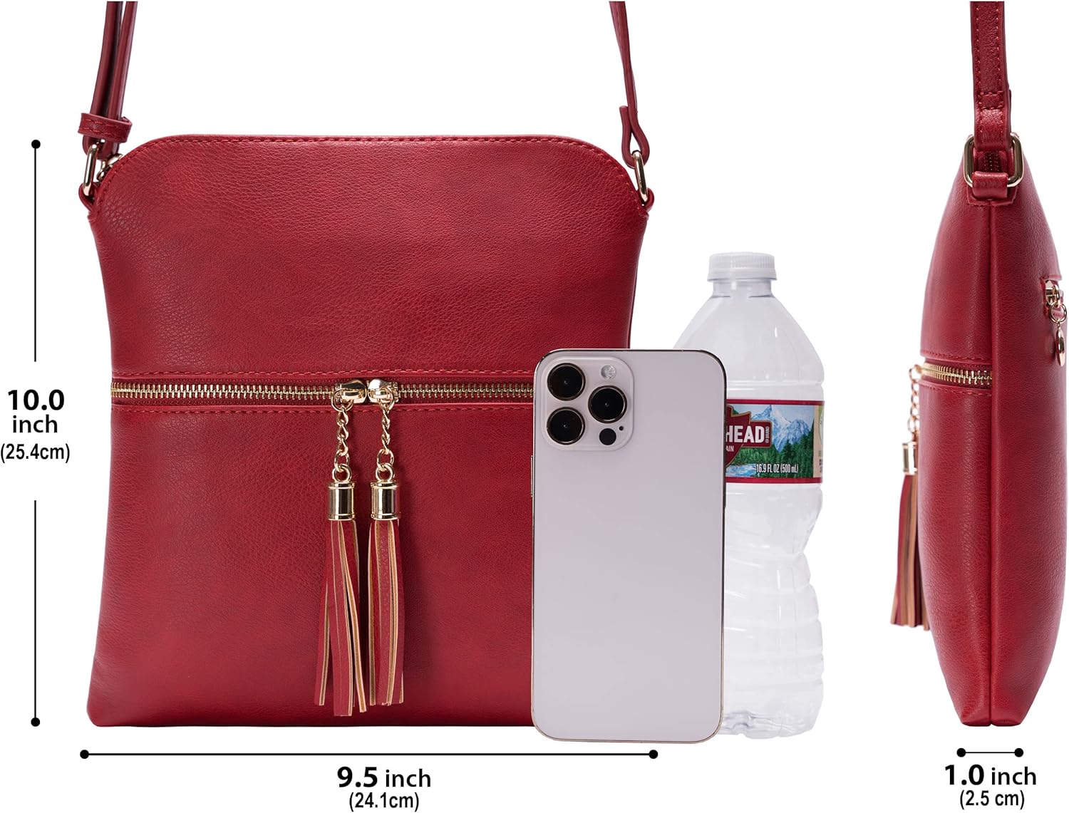 Solene Womens Lightweight Medium Crossbody Purse with Tassel, Perfect Size Crossbody Bags for Daily Use, travel - Image 6