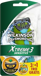 Wilkinson Sword Xtreme 3 Sensitive Disposable Razor Pack of 3, Plus 1 Free