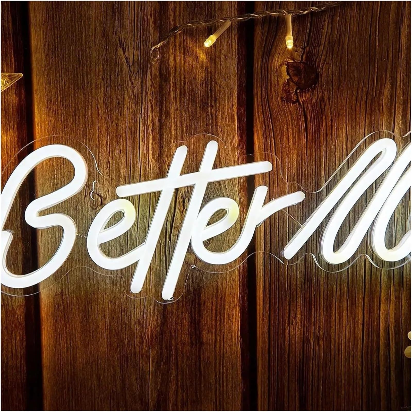 Ideas creativas para regalos con letreros de neón Letrero luminoso de pared "Better Me" para dormitorio, cumpleaños, 33,5 x 12 cm