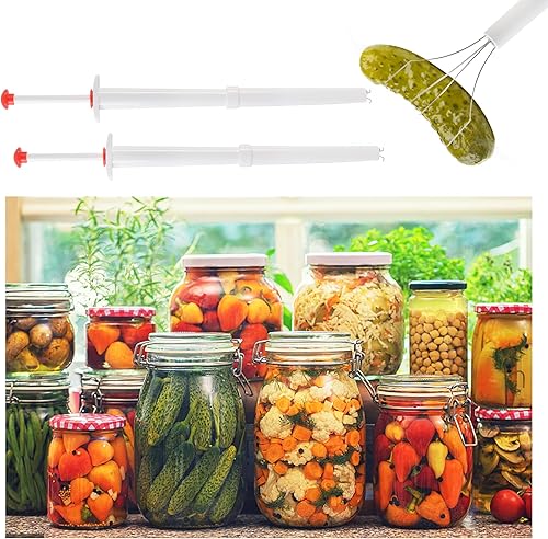 Miniatura 3 de Pincher de pepinillos de acero inoxidable y plástico para pepinillos, tenedor de frasco de pepinillos para cocina, alimentos y pimienta, blanco y