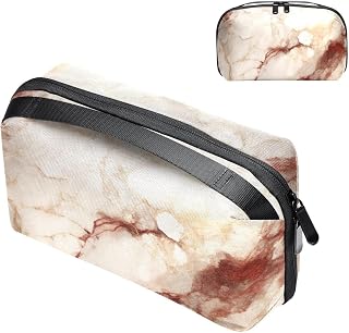 Marble Print Travel Cable Organizer,Electronics Accessories Cases, All-in-One Storage Bag,Waterproof Accessories Carry Bag for USB Data Cable,Earphone Wire,Power Bank, Phone