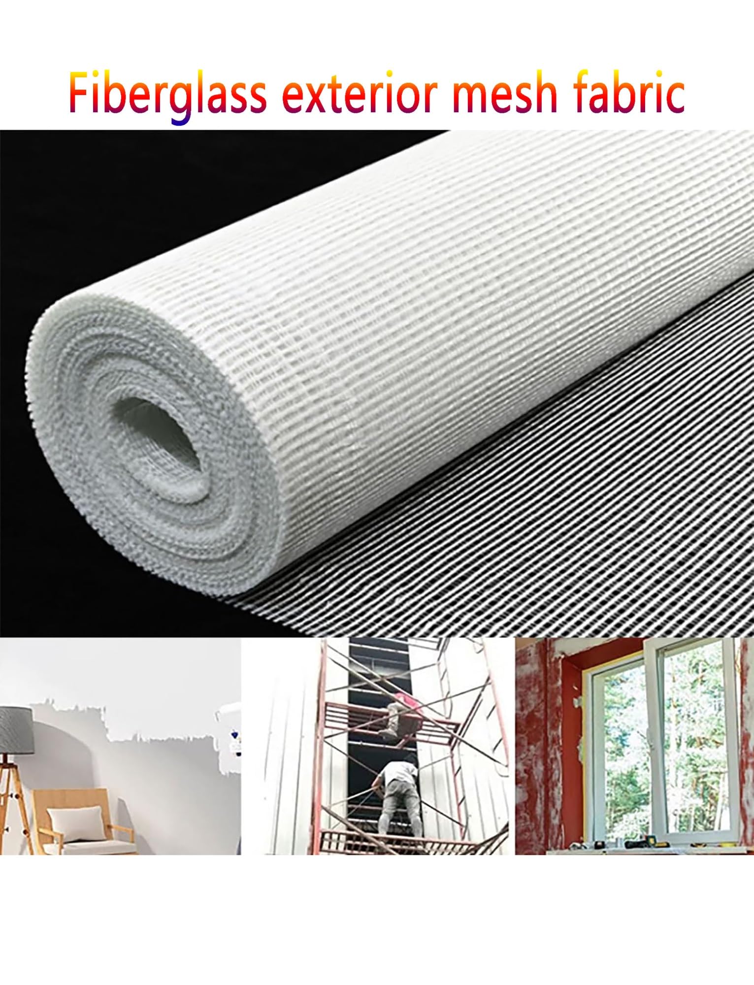 Rotolo di nastro in fibra di vetro, per riparazione di crepe su tetti, pareti e stucchi, 100 cm, adesivo durevole per progetti di miglioramento domestico