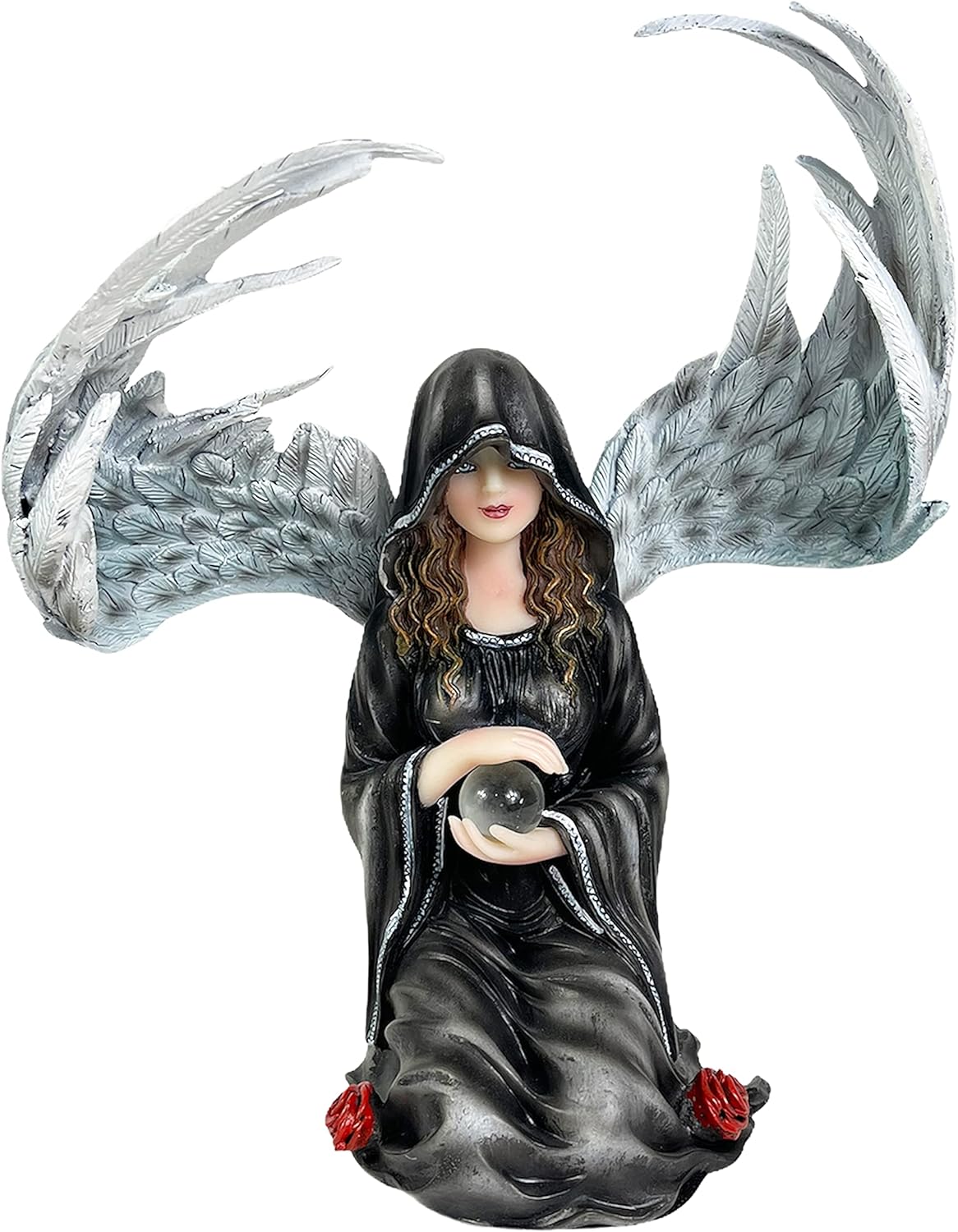 Urbalabs Gothic Angel with Crystal Ball Statue 8