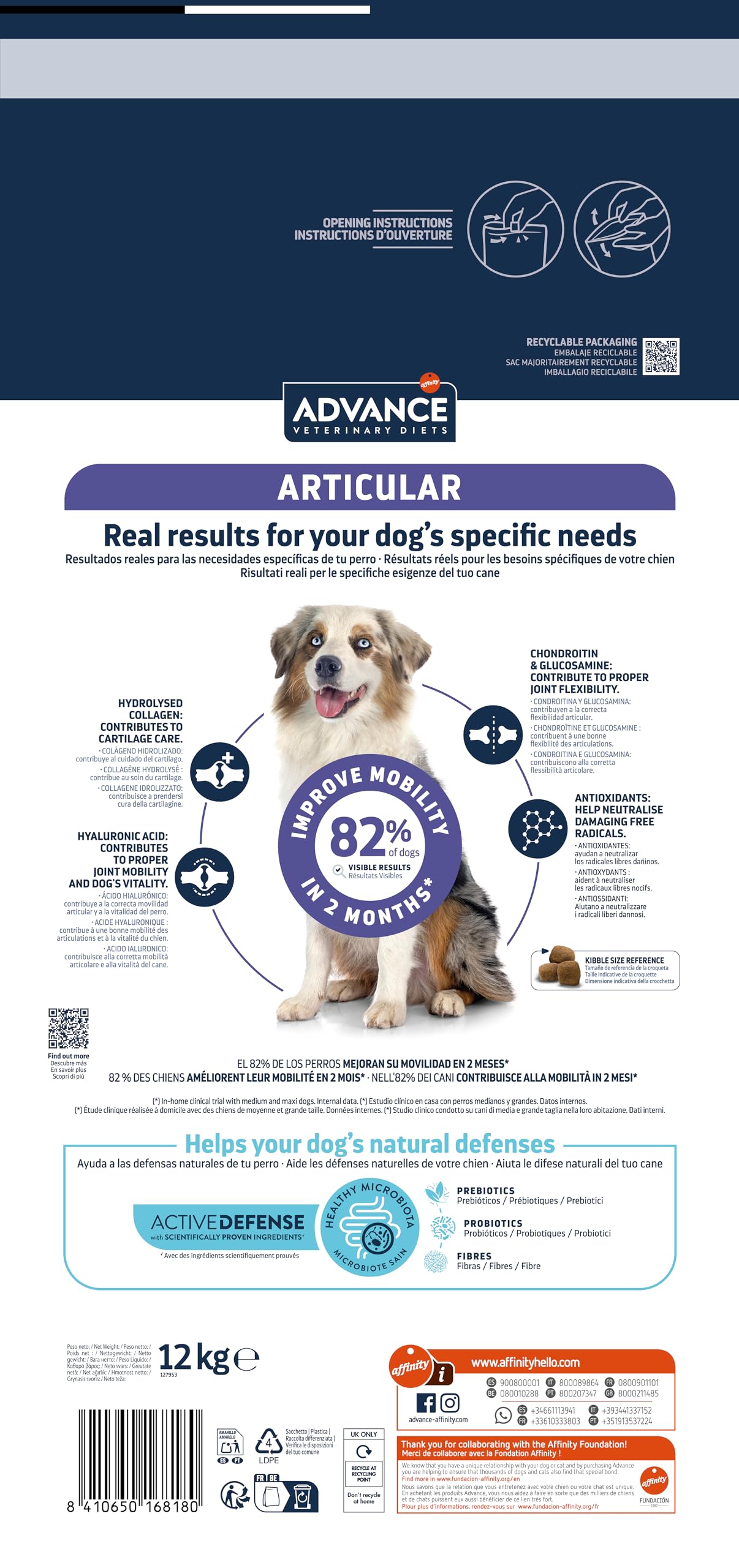 Advance Veterinary Diets Articular Care - Croquettes pour Chiens avec des Problèmes articulaires - 12kg
