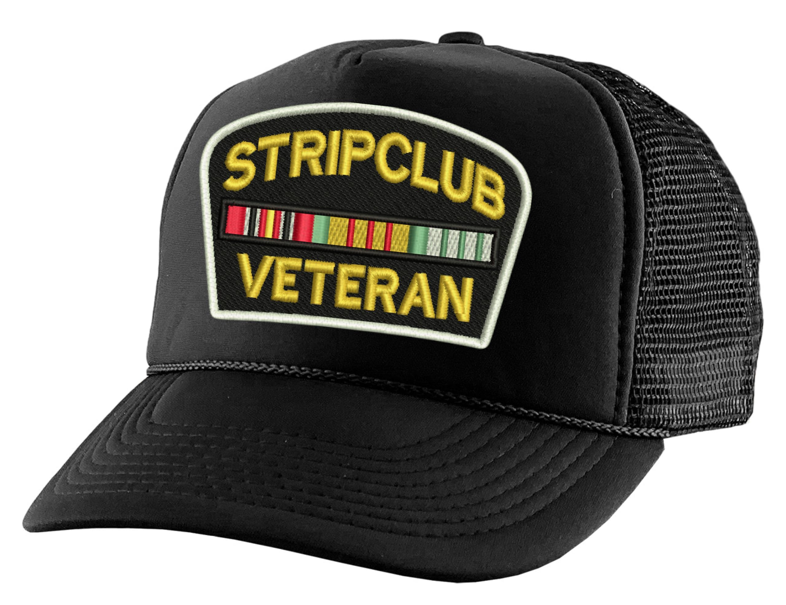 ALLNTRENDS Stripclub Veteran Trucker Hat Funny Cap Adult Baseball Adjustable Embroidered Snapback