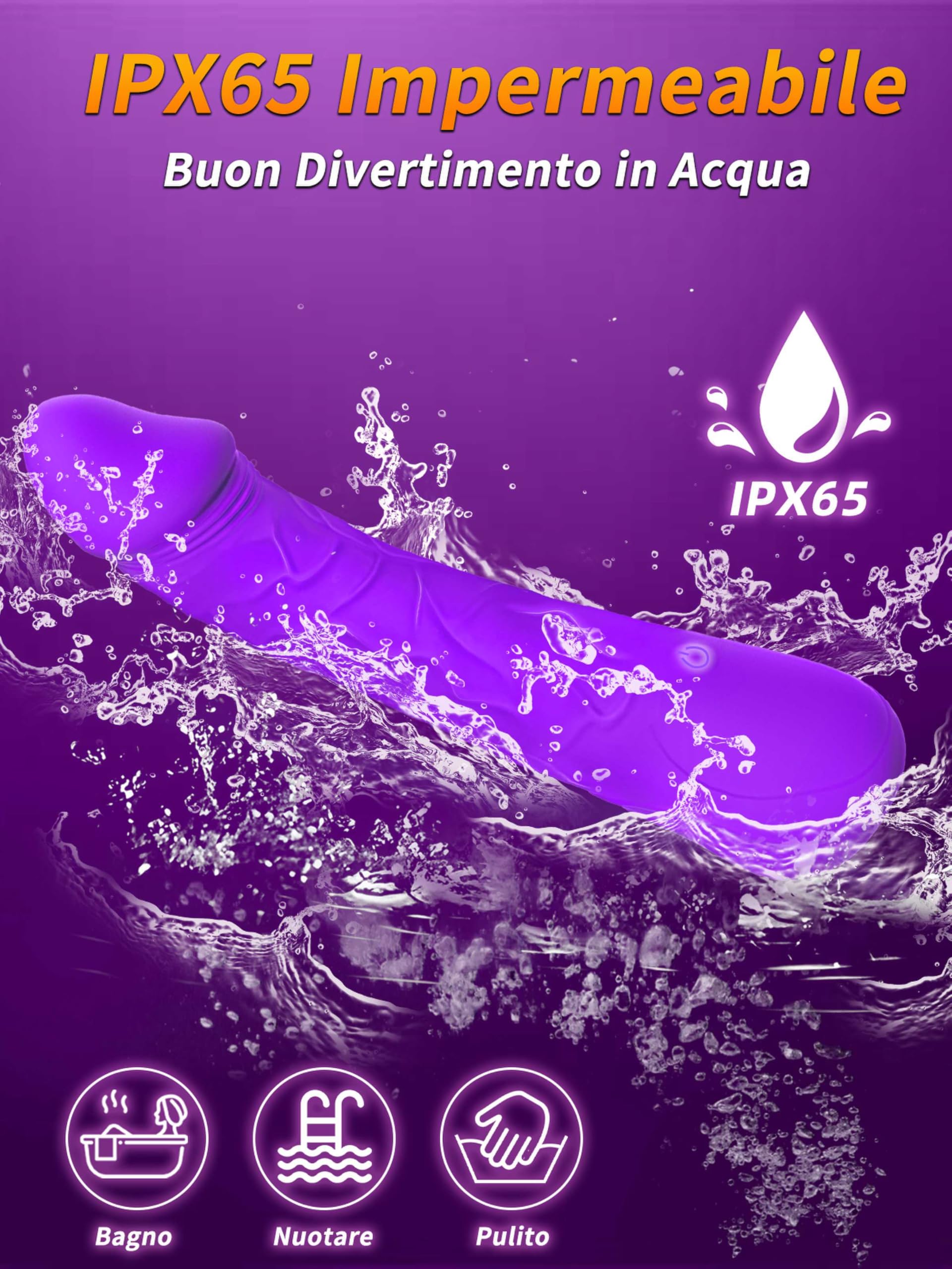 Coyoho Vibratoreper Donna Punto G Squirting Sex Toys Realistico Dildo Clidoride Uomo 10 Modalità Sexyshop Oggetti (viola)