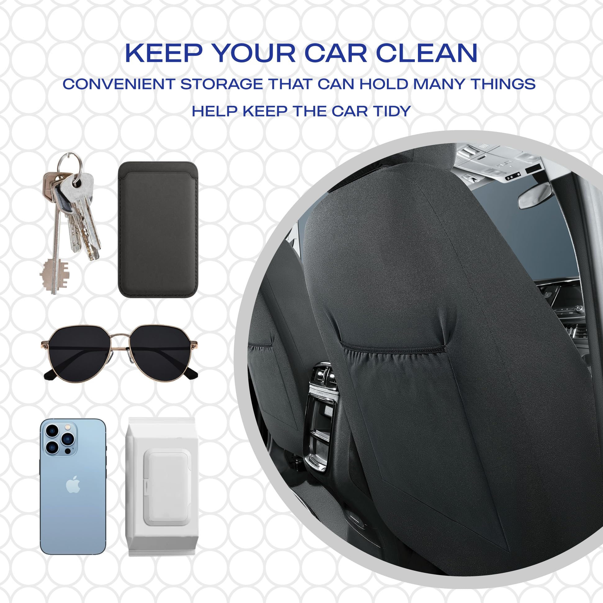 Skechers Memory Foam Car Seat Covers Thick Cool Touch Fabric Seat Covers Front Seat Covers Airbag Compatible Automotive — view 7