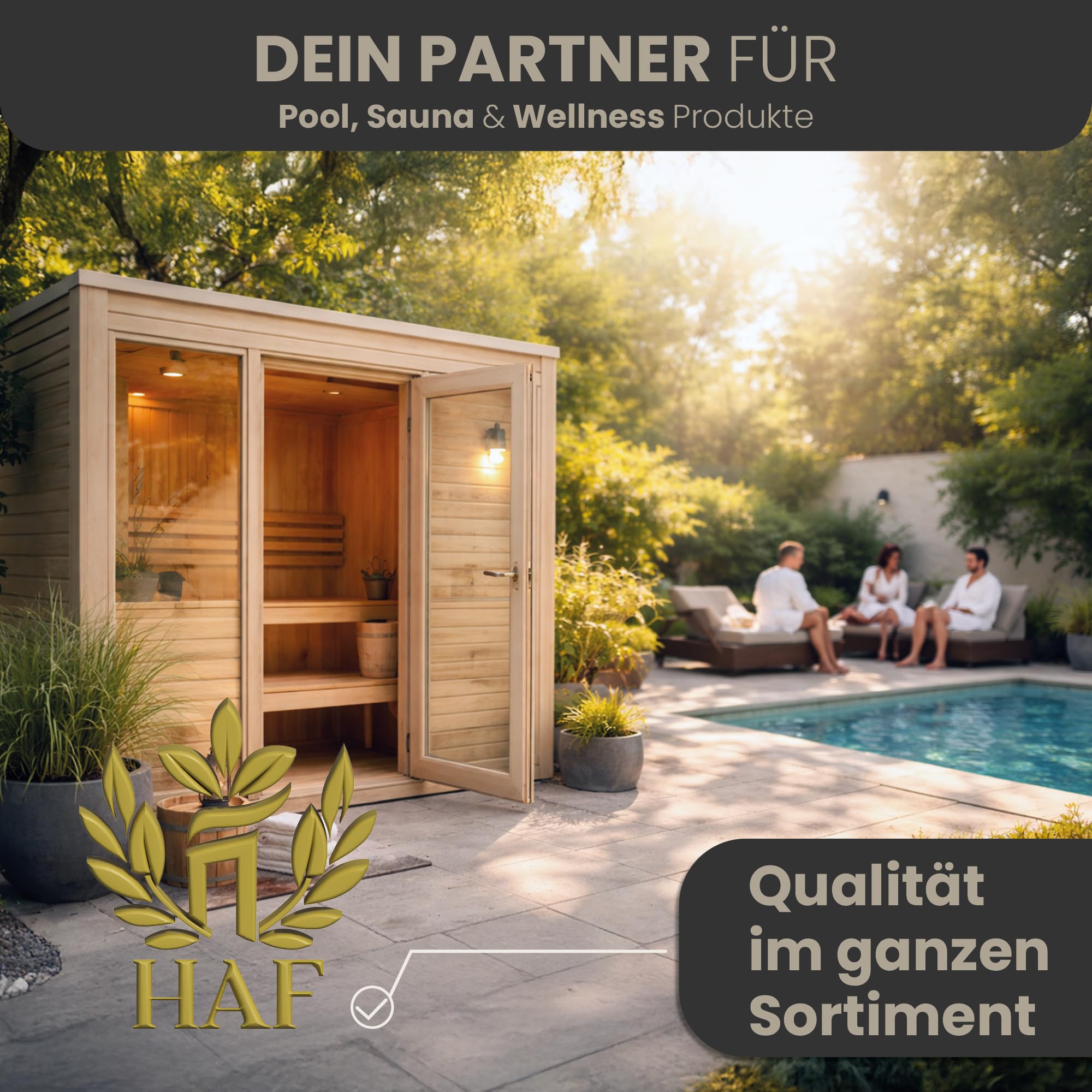 HAF® Tubo per piscina di alta qualità, 38 mm, blu, 15 m, per giardino e piscina, con 2 fascette stringitubo in acciaio inox, tubo per piscina, qualità Made in Germany