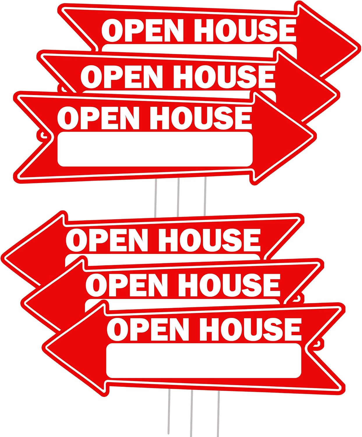 Rogue River Tactical 6 Piece Open House Arrow Yard Sign For Sale By Owner, Realtor, Real Estate