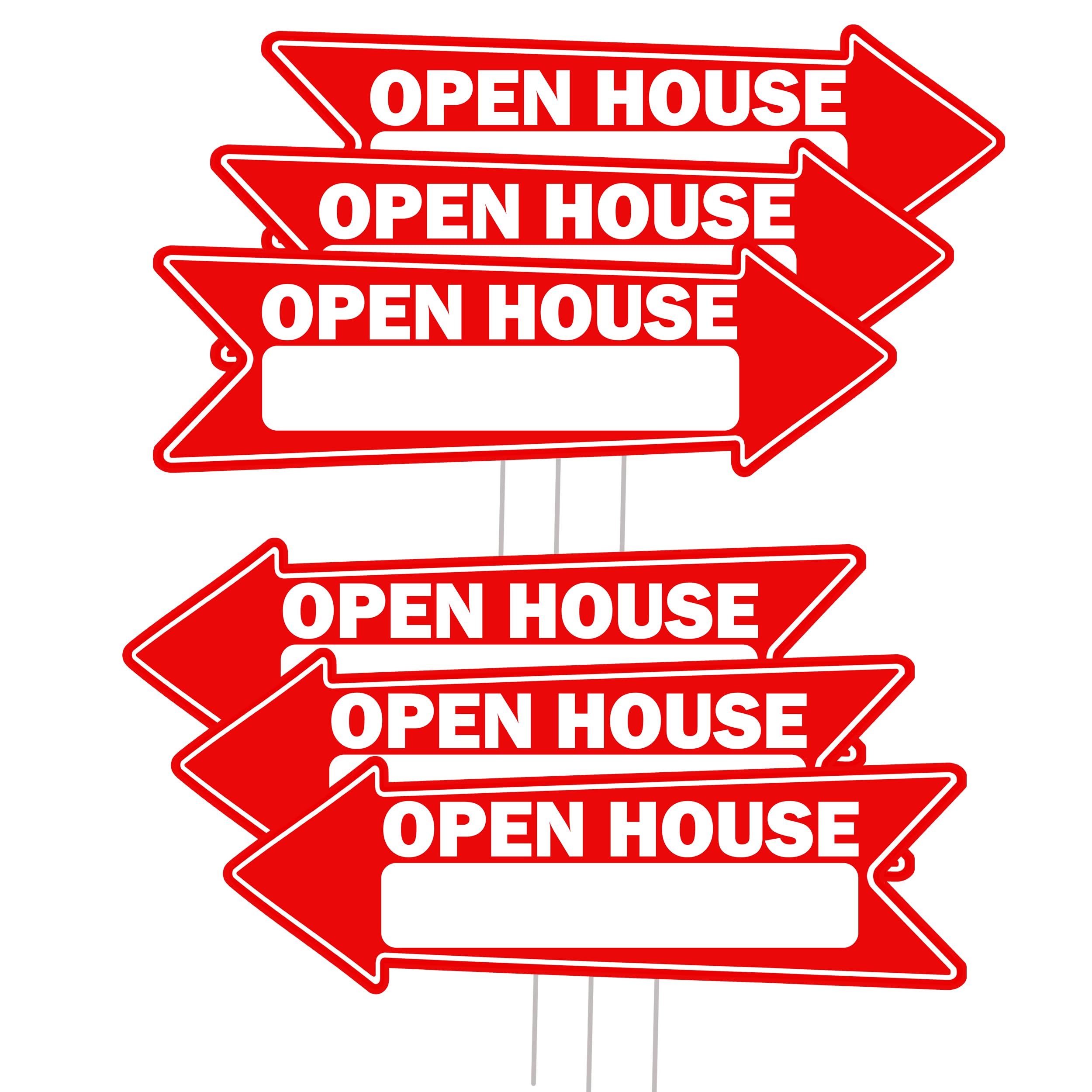 Rogue River Tactical 6 Piece Open House Arrow Yard Sign For Sale By Owner, Realtor, Real Estate