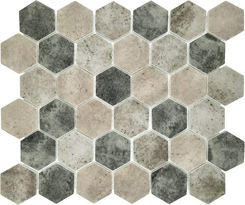 The Tiles Plaza Azulejo hexagonal para ducha suelo cocina baño salpicadero aspecto de piedra de mármol azulejos de pared y suelo 10 hojas mezcla de disponible en Yaxa Colombia