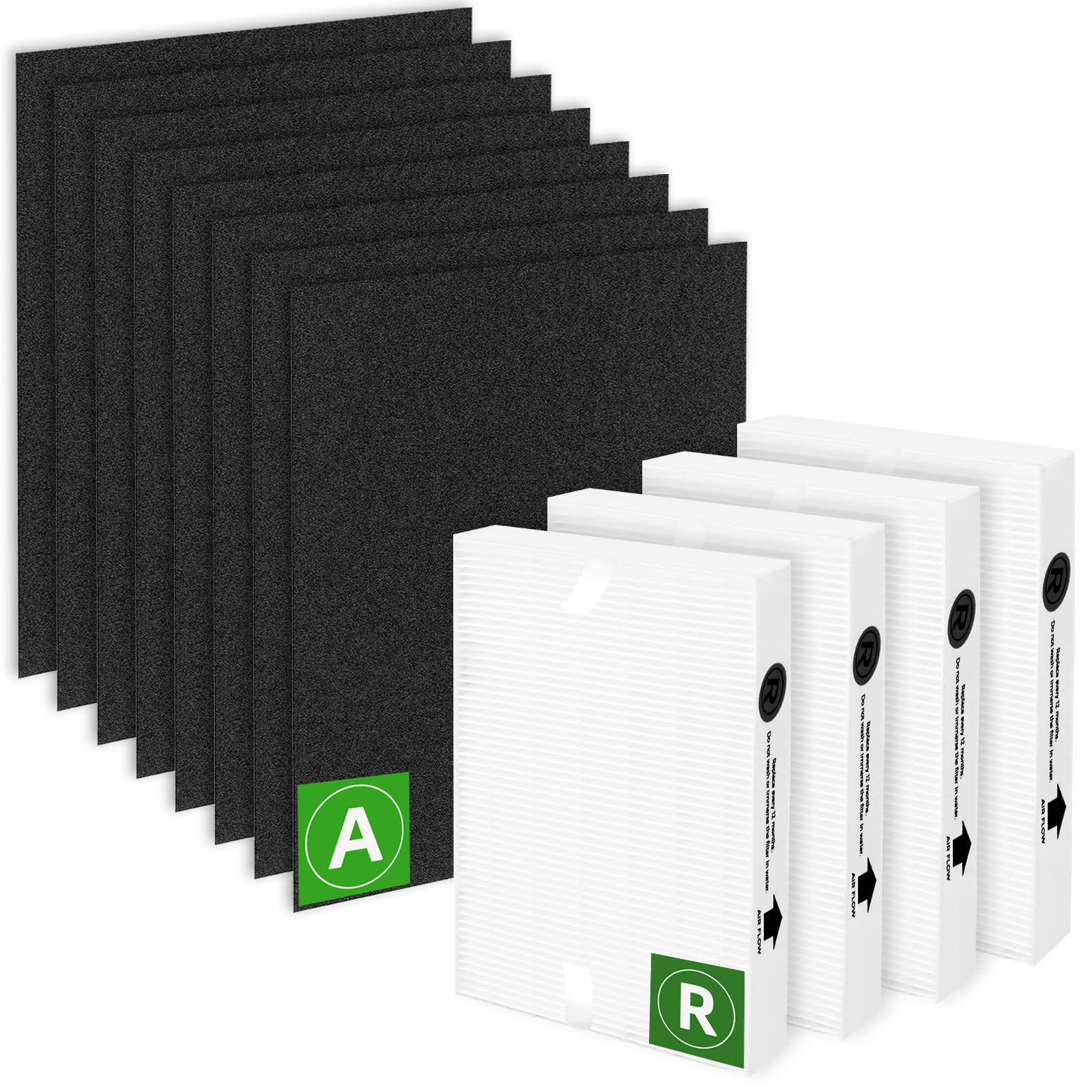 HPA200 Replacement Filters for Honeywell Air Purifier HPA200 HRF-ARVP200 Series,Compatible with HPA200, HPA201, HA202, HPA204, HPA250,HPA5200,4 True HEPA R Filter+8 Activated Carbon Pre-Filter AGlobal Recycled StandardGlobal Recycled Standard[Amazon-developed Certification] Compact by DesignGlobal Recycled Standard