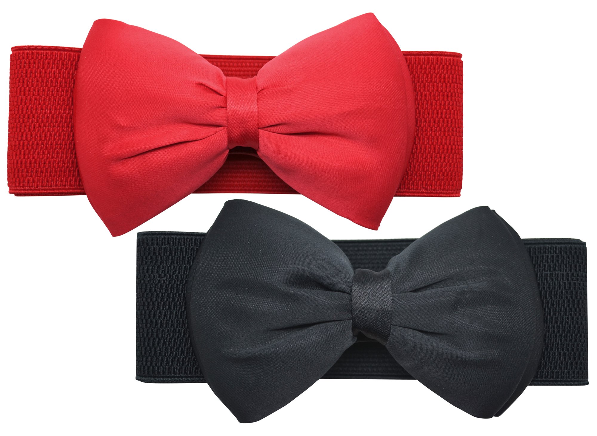 Meta-U Women's Black Bow & Red Bow Belt Multicolour