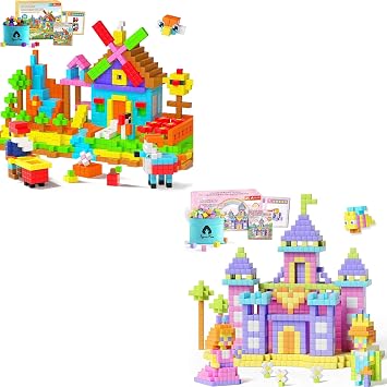VigorFun 116 PCS Magnetic Blocks Set Bright Color & 65 PCS Magnetic Blocks Set Macaron Color
