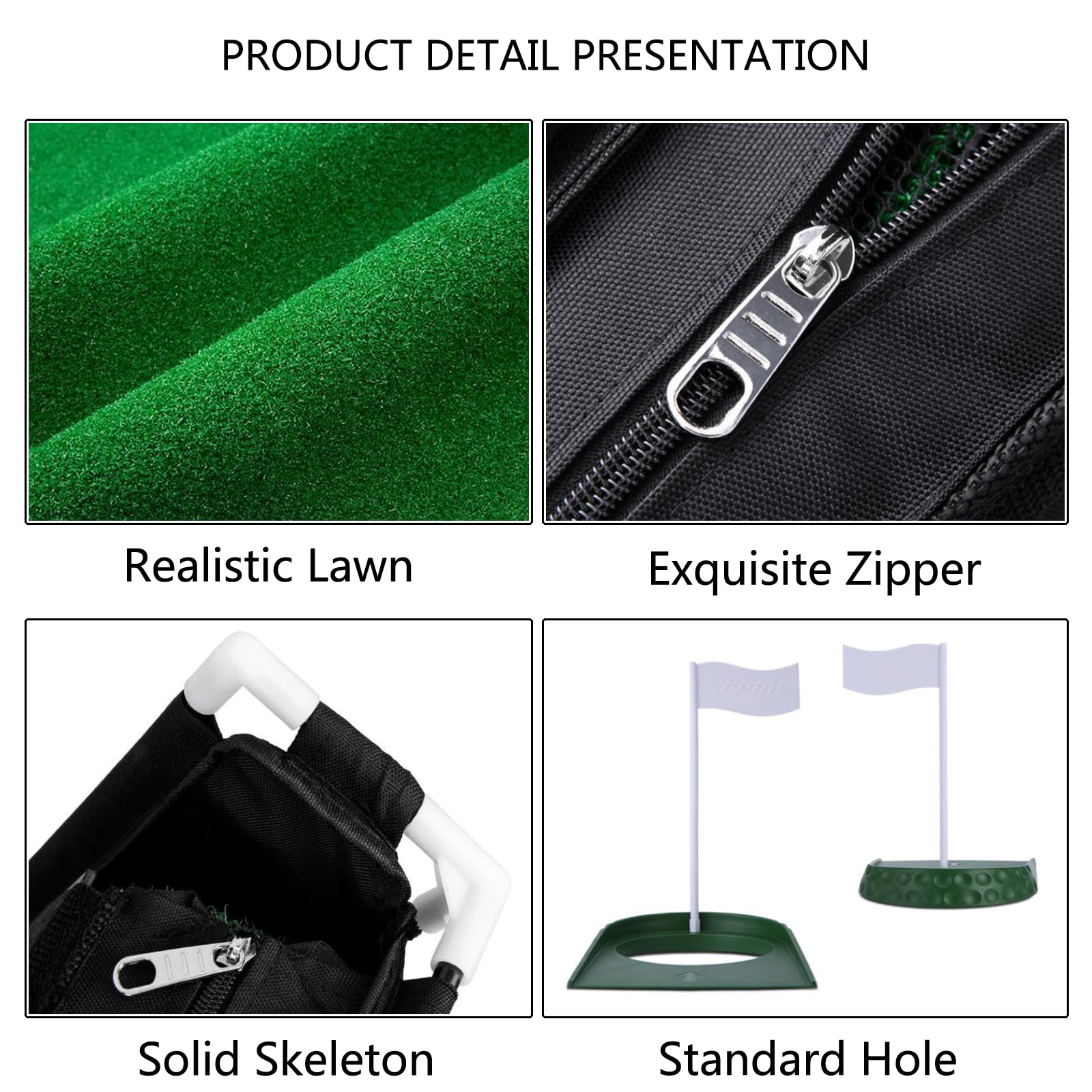 Rete da Allenamento Portatile Pieghevole per Chipping da Golf per Interni, Set per Pratica del Putting, Set Regalo da Golf per Adulti per Ufficio a casa e all'aperto, 250 x 45 cm