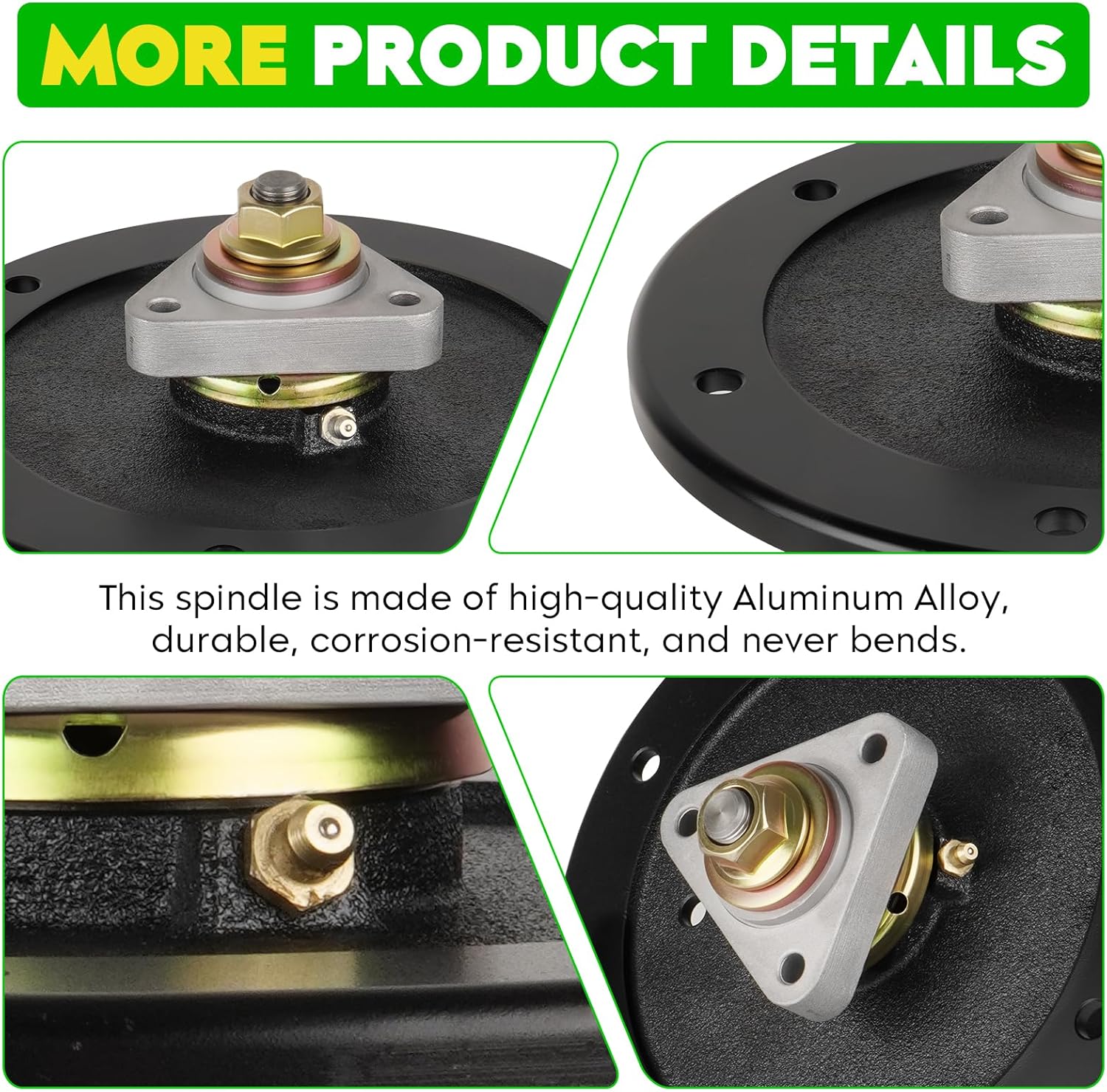 107-8504 Spindle for Toro Z Master Z400 Z450 Z410 Z449 Z453 Z500 Z528 with 48" 52" 60" Deck, for Turbo Force 107-8504 285-881, Includes Grease Zerk
